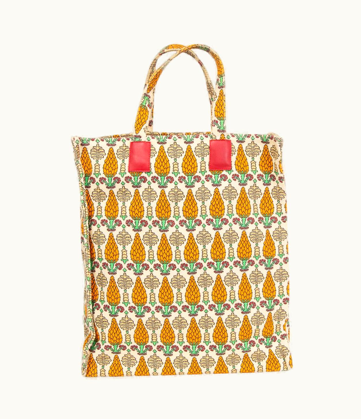 Gucci Gucci Beige Yellow Pigna Canvas Gucci Garden Tote Bag