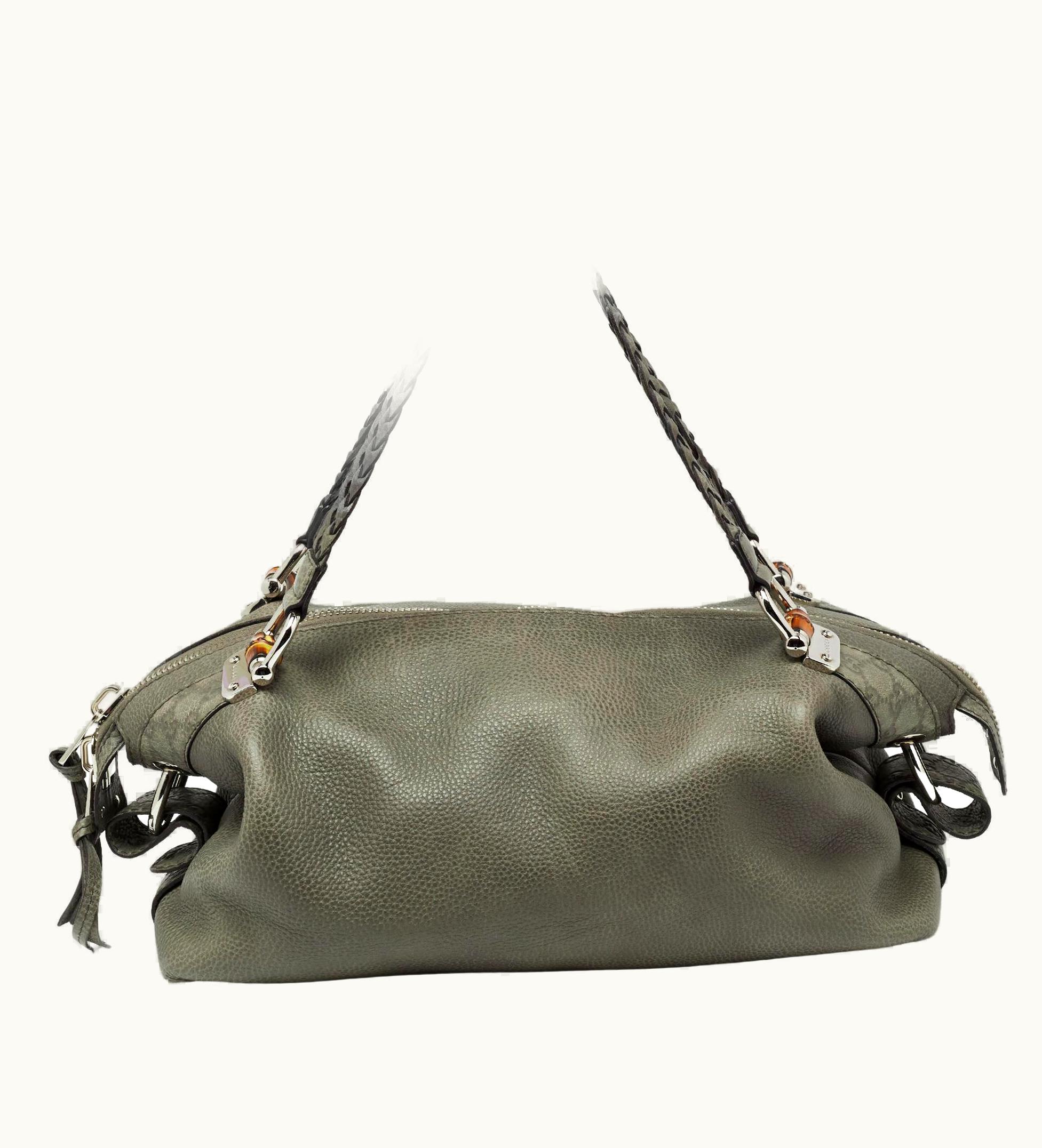 Gucci Gucci Grey Leather Medium Bamboo Bar Shoulder Bag UZ0573240