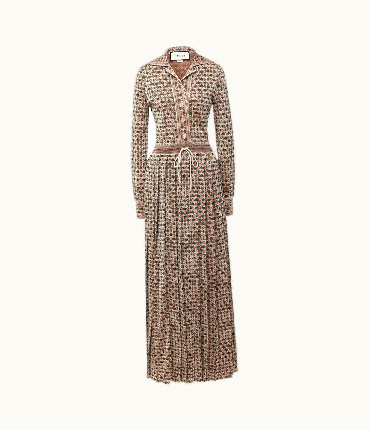 Gucci Gucci Long Square G Lamé Dress