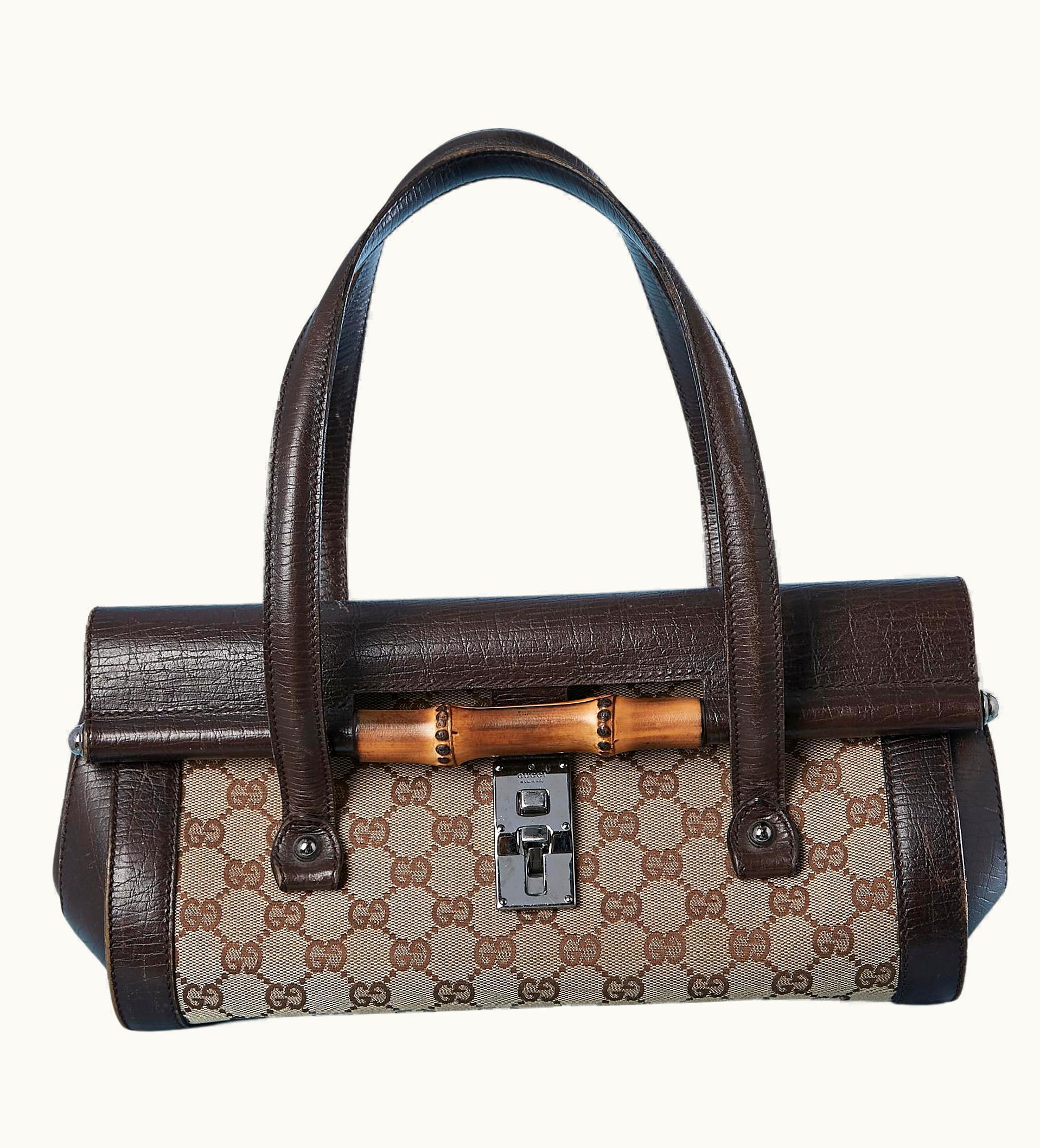Gucci Monogram Canevas Bamboo Bullet Bag Gucci Circa 2000