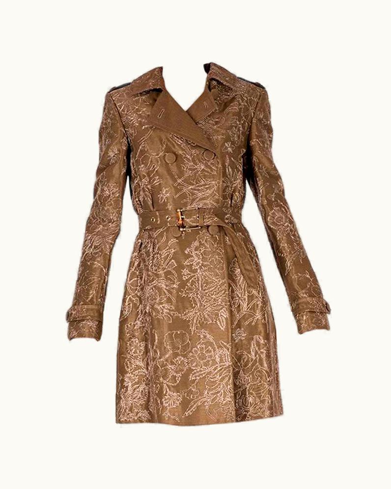 Gucci Vintage Gucci Limited Edition Embroidered And Beaded Trench Coat