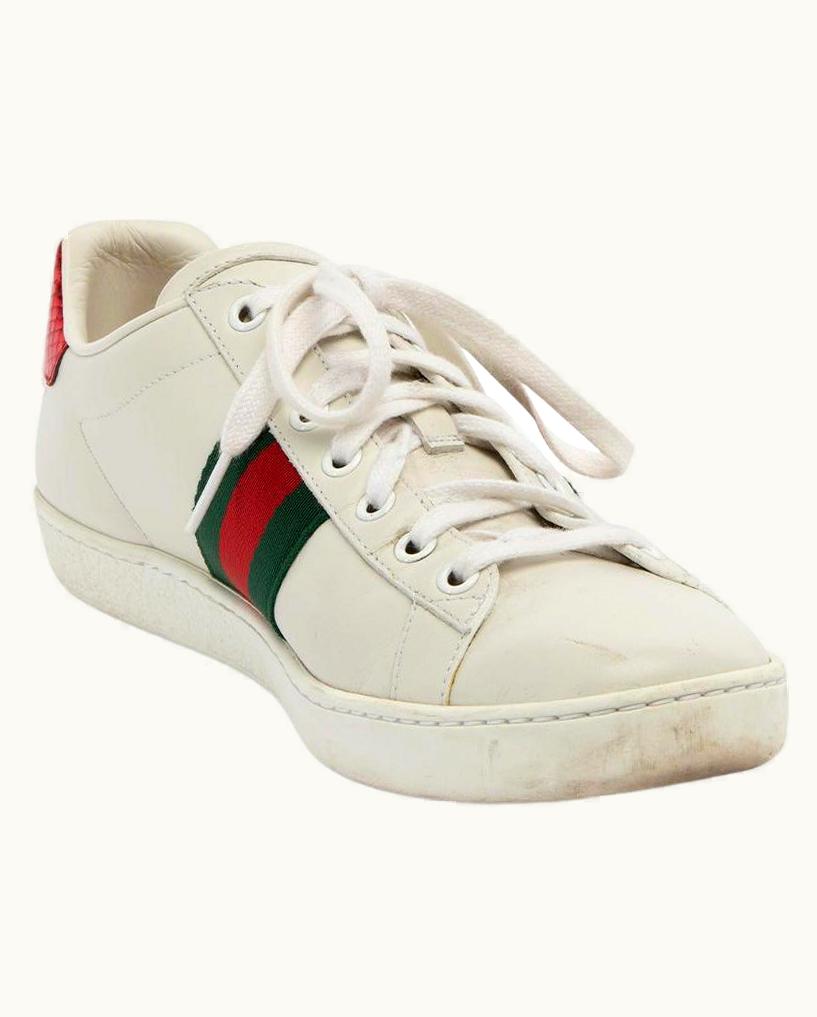 Gucci Gucci Women' White Ace Embroidered Bee Trainers