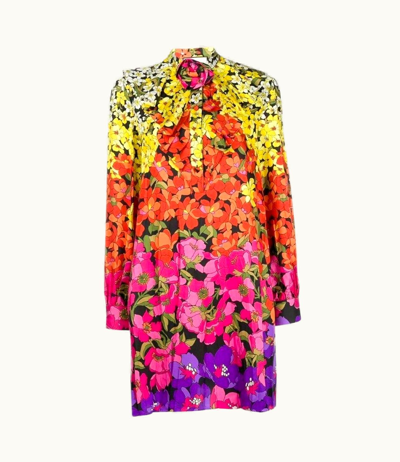 Gucci Gucci Floral Print Bow Dress