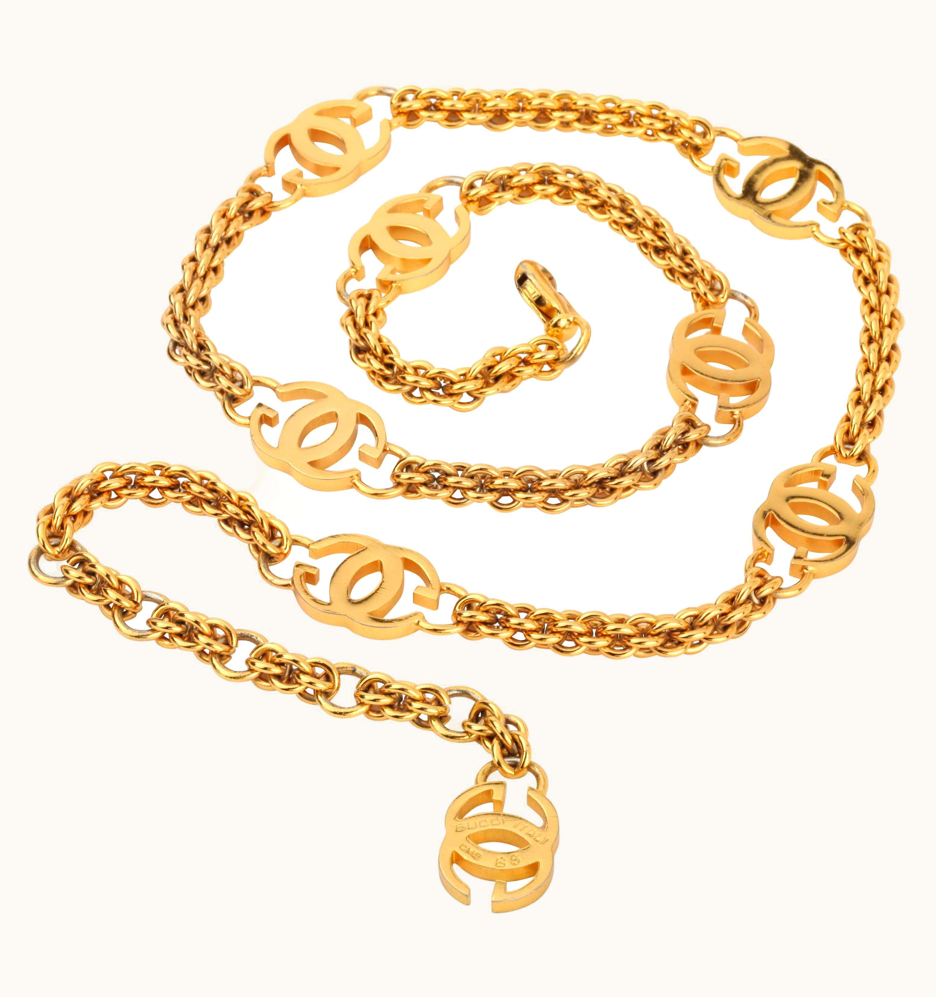 Gucci Gucci Vintage 1985 Gold Logo Chain Link Belt