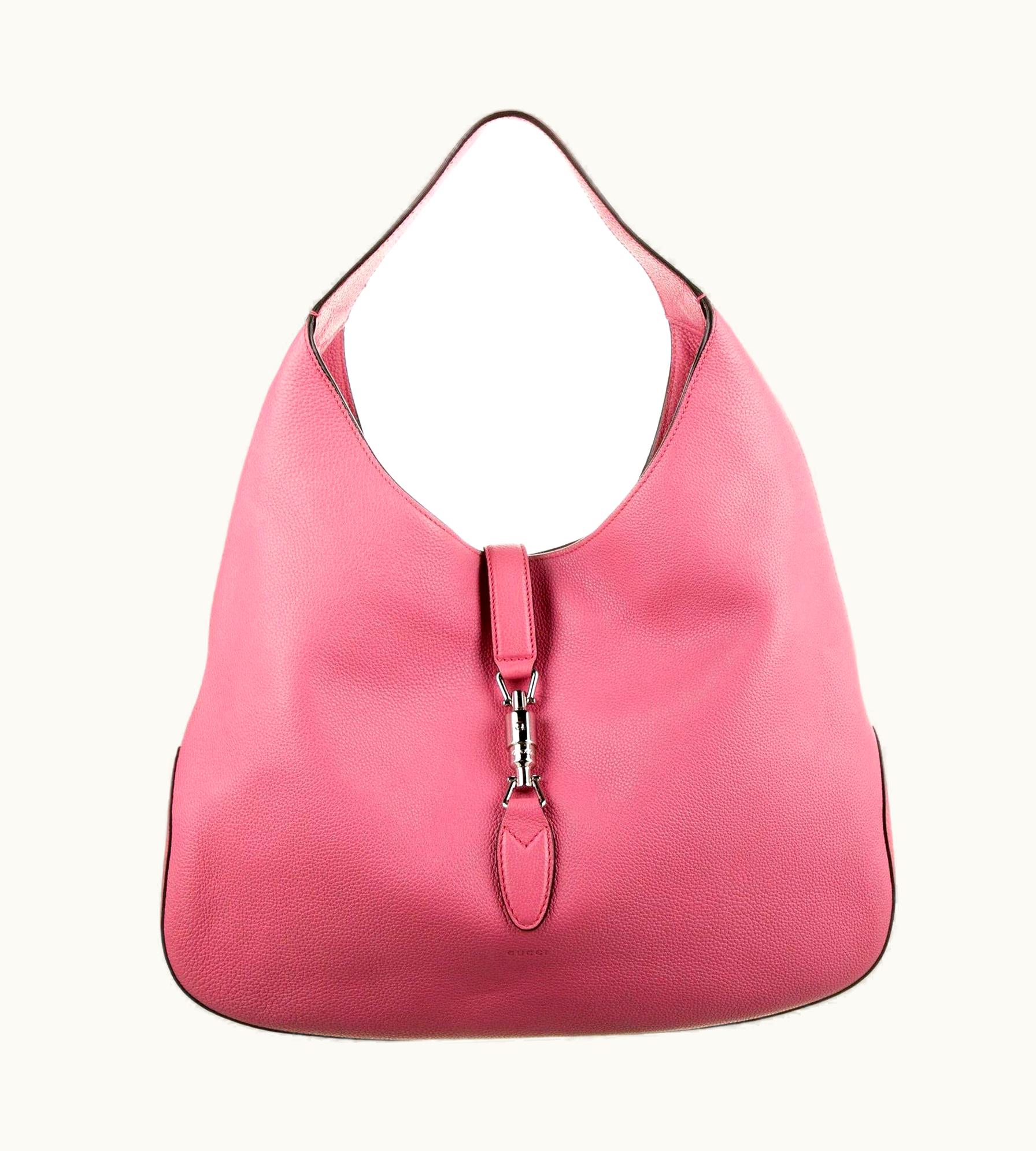 Gucci With Tags Gucci Extra Large Pink Leather Jackie O Gaga Bag $3595 Fall 2014
