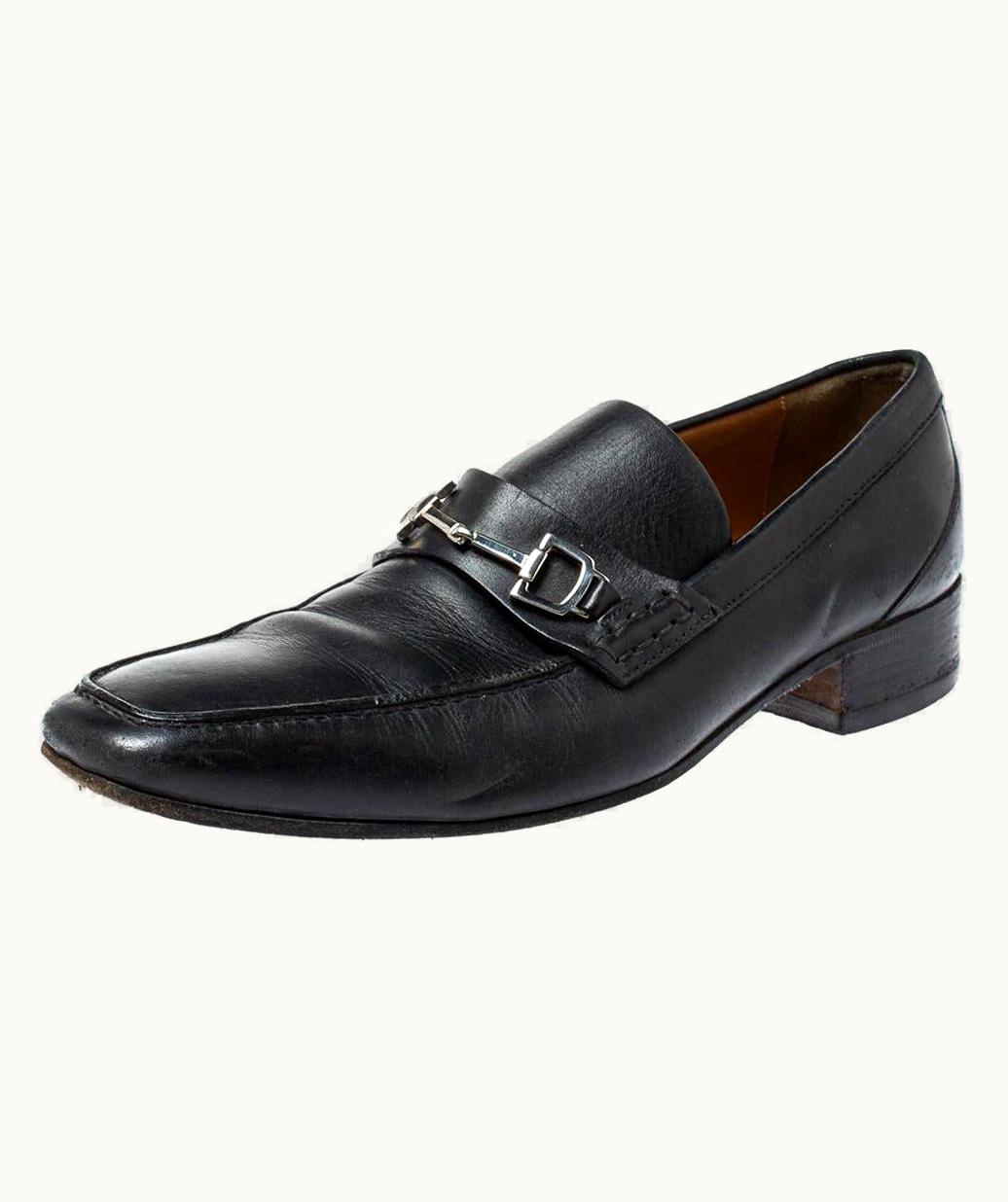 Gucci Gucci Black Horsebit Leather Loafers