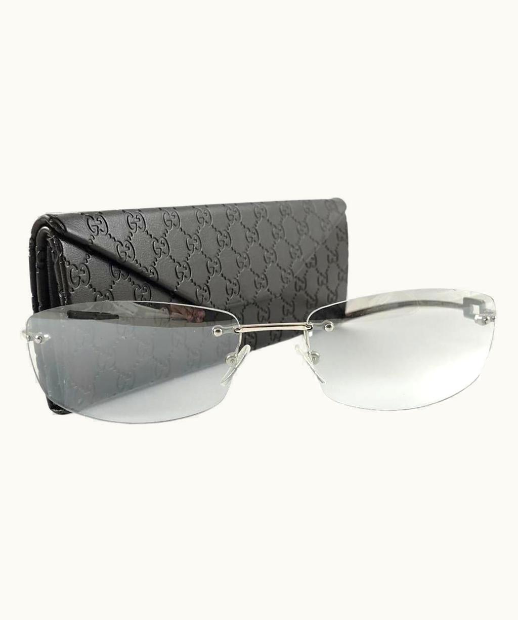 Gucci Vintage Gucci 1784S/S Silver Rimless Frame Sunglasses 1990' Italy Y2k