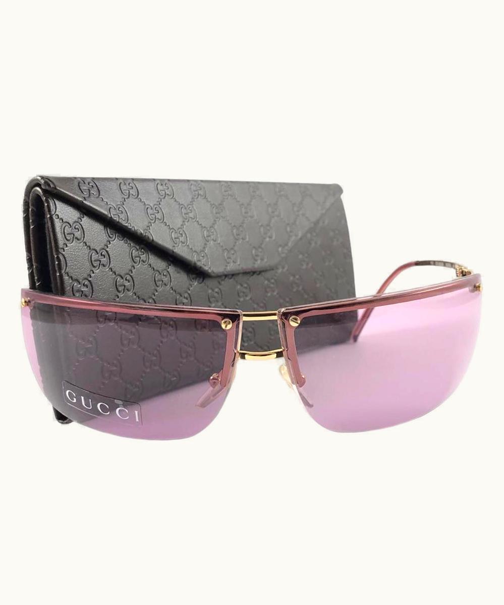 Gucci Vintage Gucci 2653S/S Gold Half Frame Sunglasses 1990' Italy Y2k