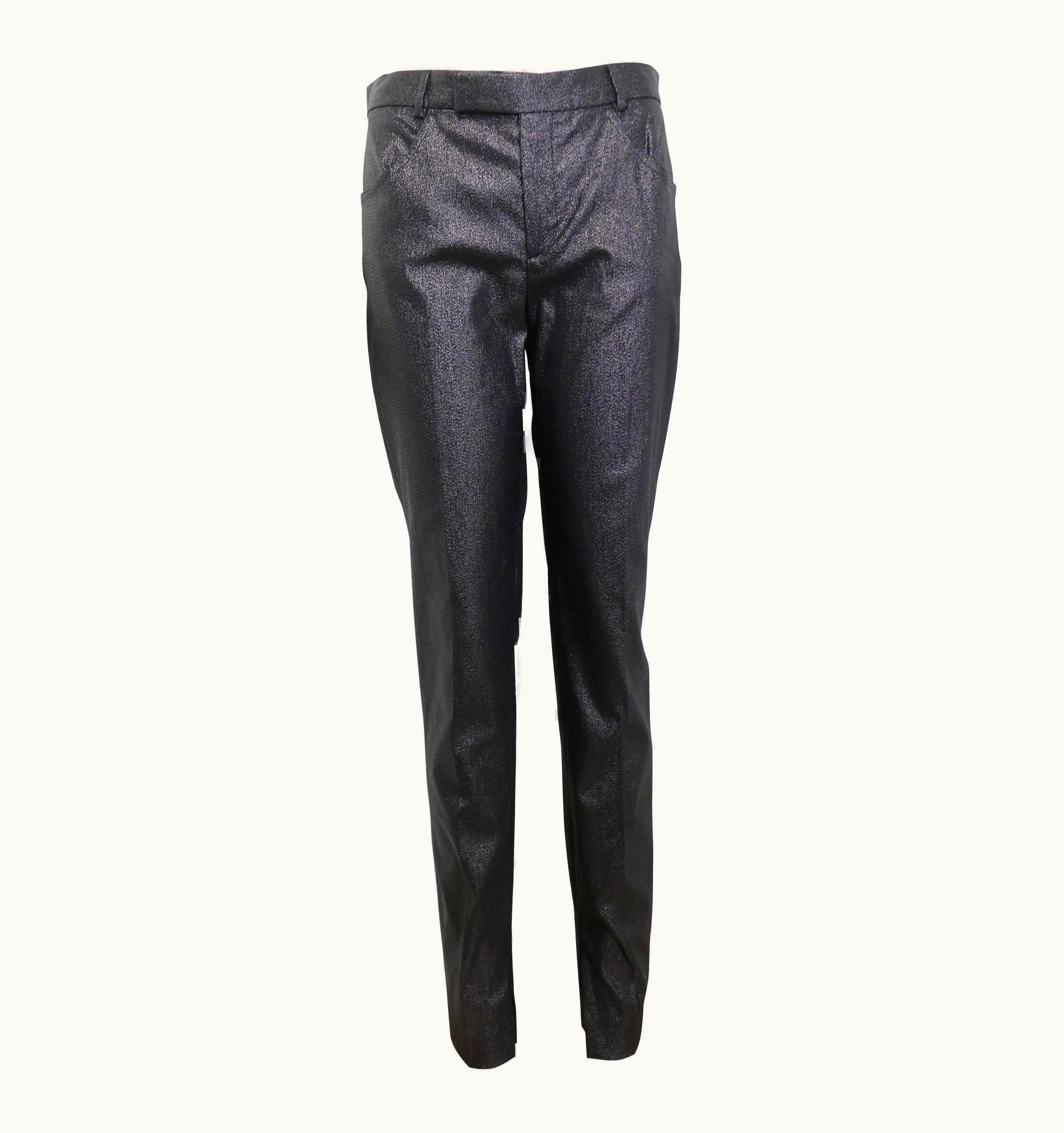 Gucci 1997 Tom Ford For Gucci Black Metallic Pants