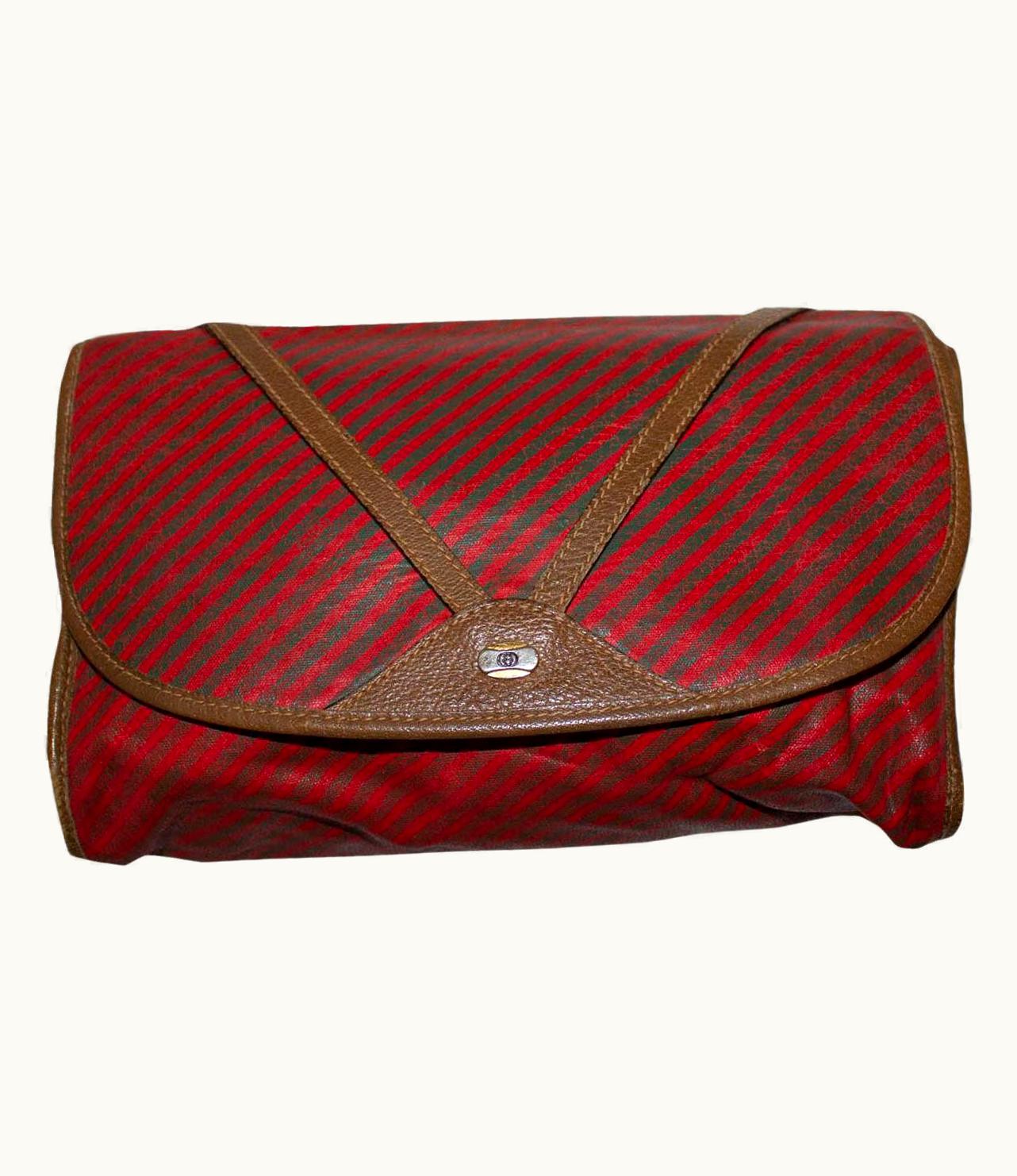 Gucci Vintage Gucci Clutch Bag With Fold Over Front And Leather Detail