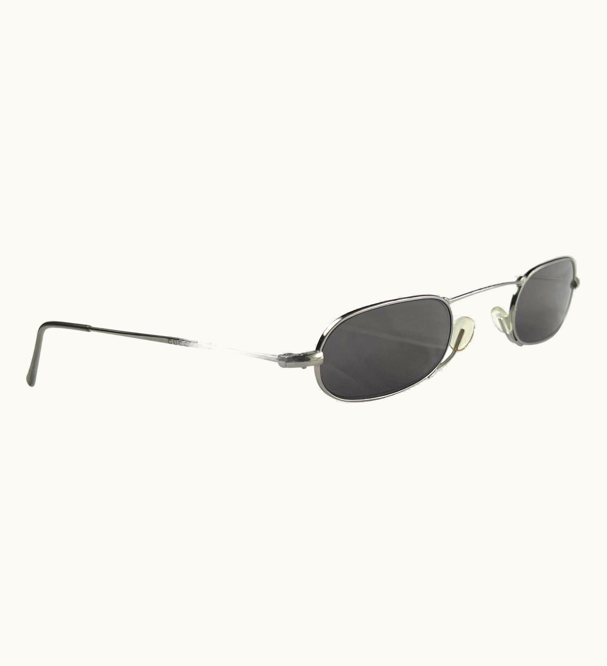 Gucci 1990s Gucci By Tom Ford Mini Thin Silver Sunglasses
