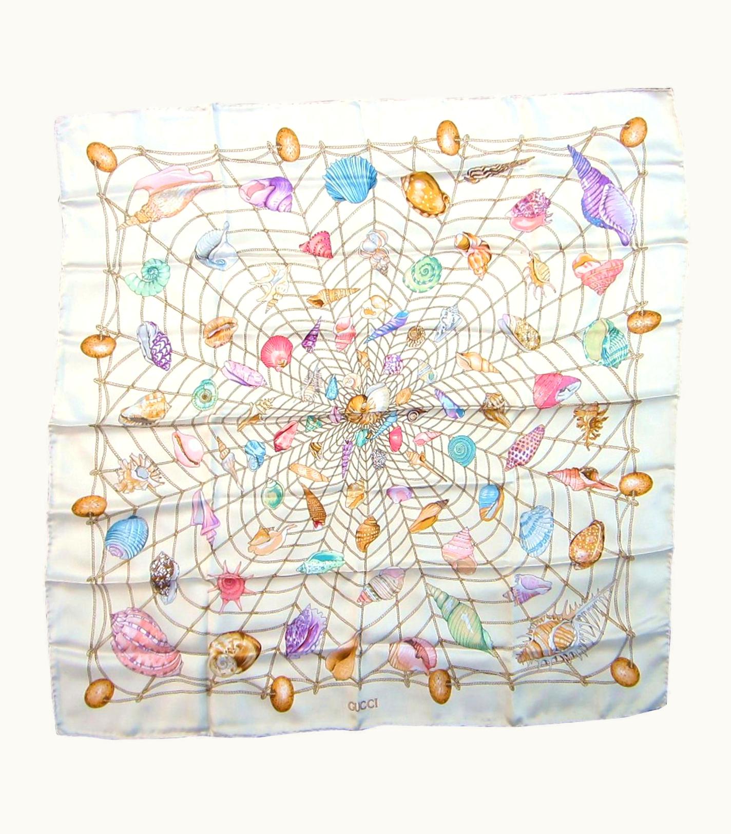 Gucci Gucci Silk Sea Shell Scarf New, Never Worn 1990s Ocean