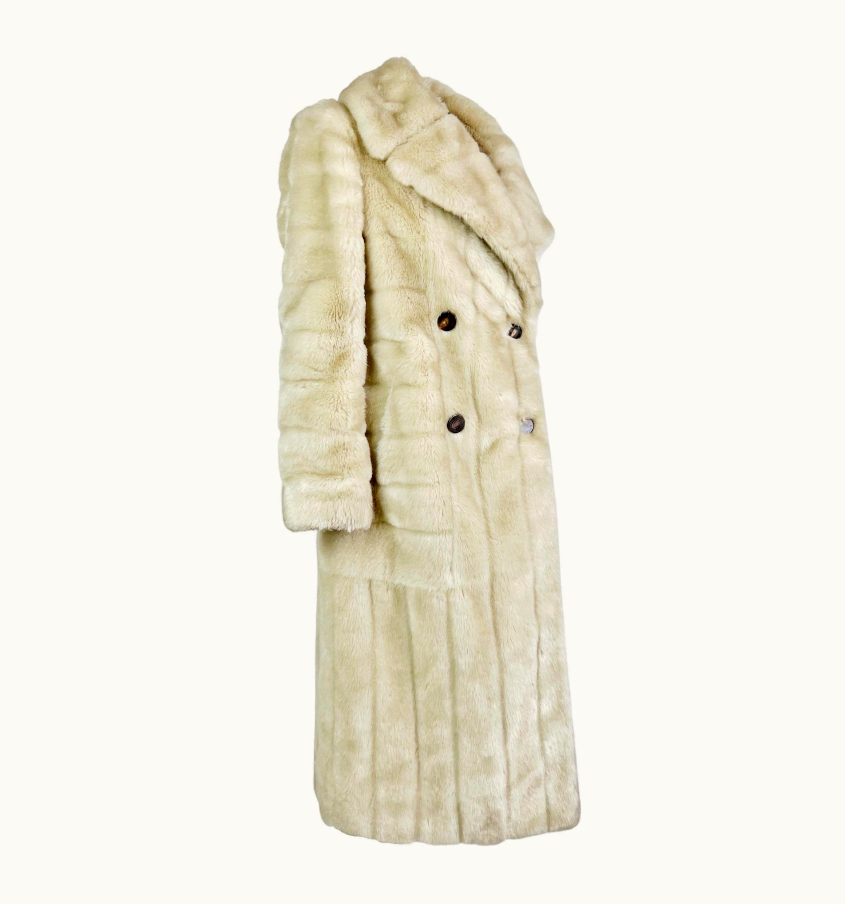 Gucci Fall 1996 Gucci By Tom Ford Creme Faux Fur Coat