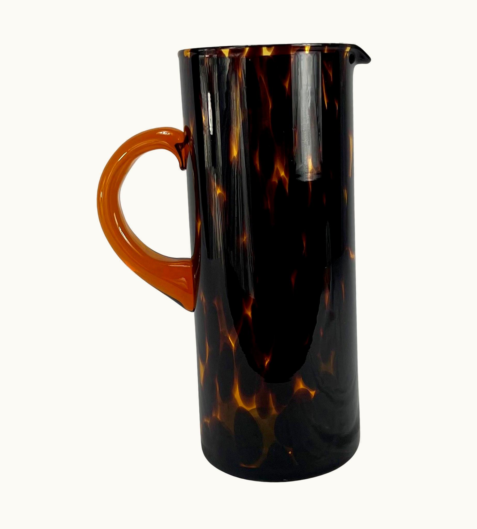Gucci 1990s Gucci By Tom Ford Brown Blown Murano Glass Tortoiseshell Pitcher