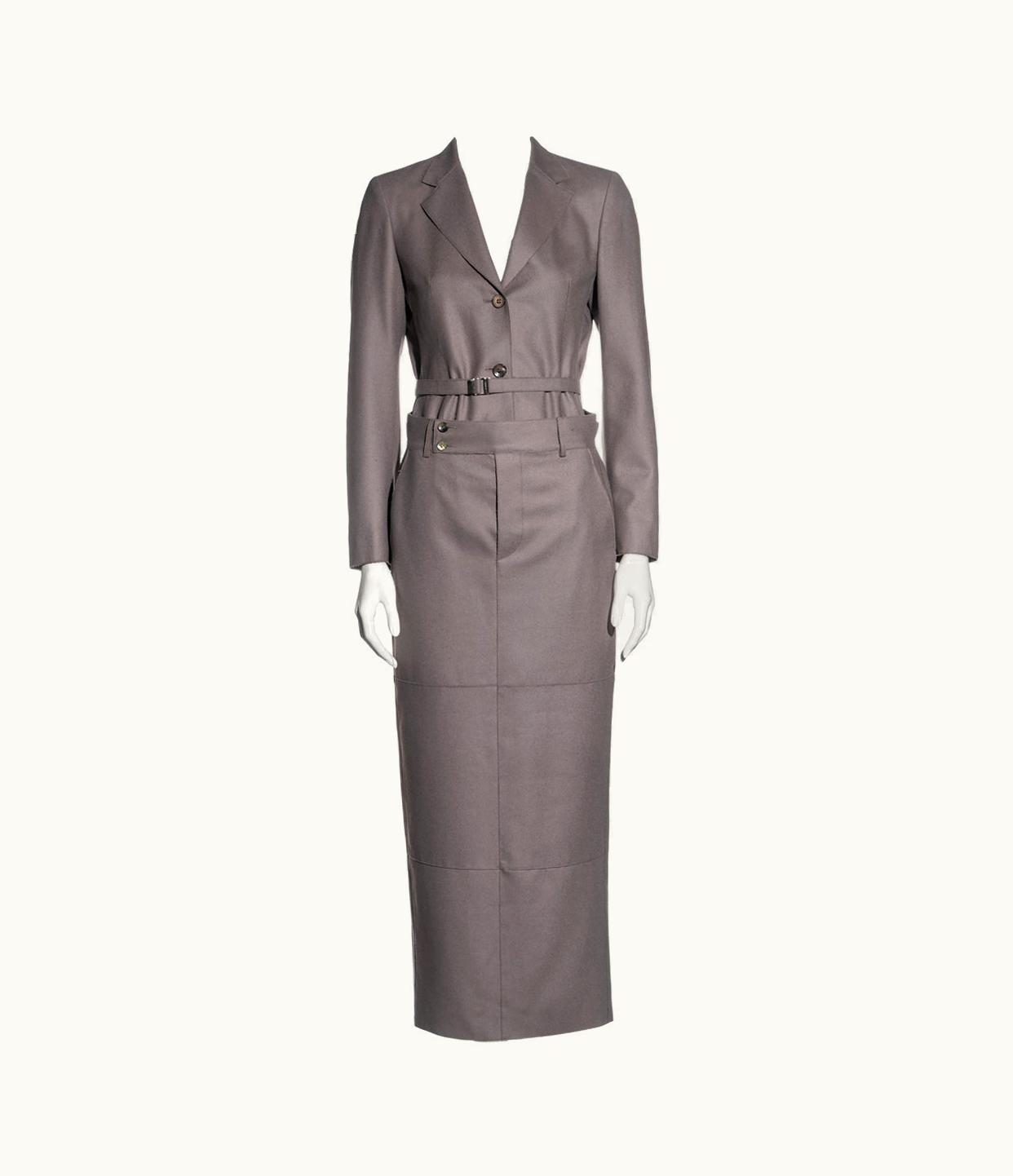 Gucci Gucci By Tom Ford Taupe Wool Felt Skirt Suit, AW 1998
