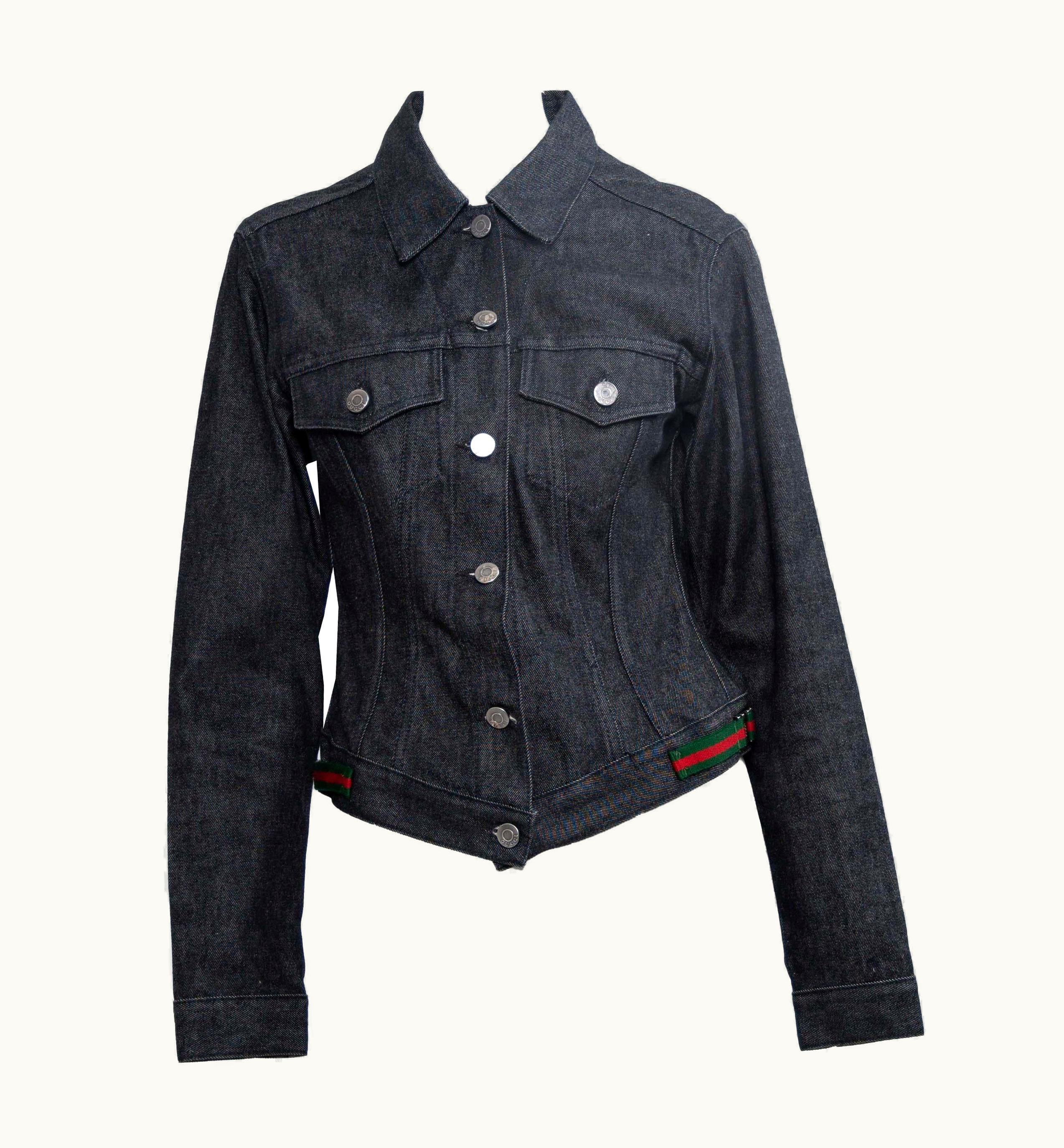 Gucci 1999 Gucci By Tom Ford Denim Jacket With Web Accents