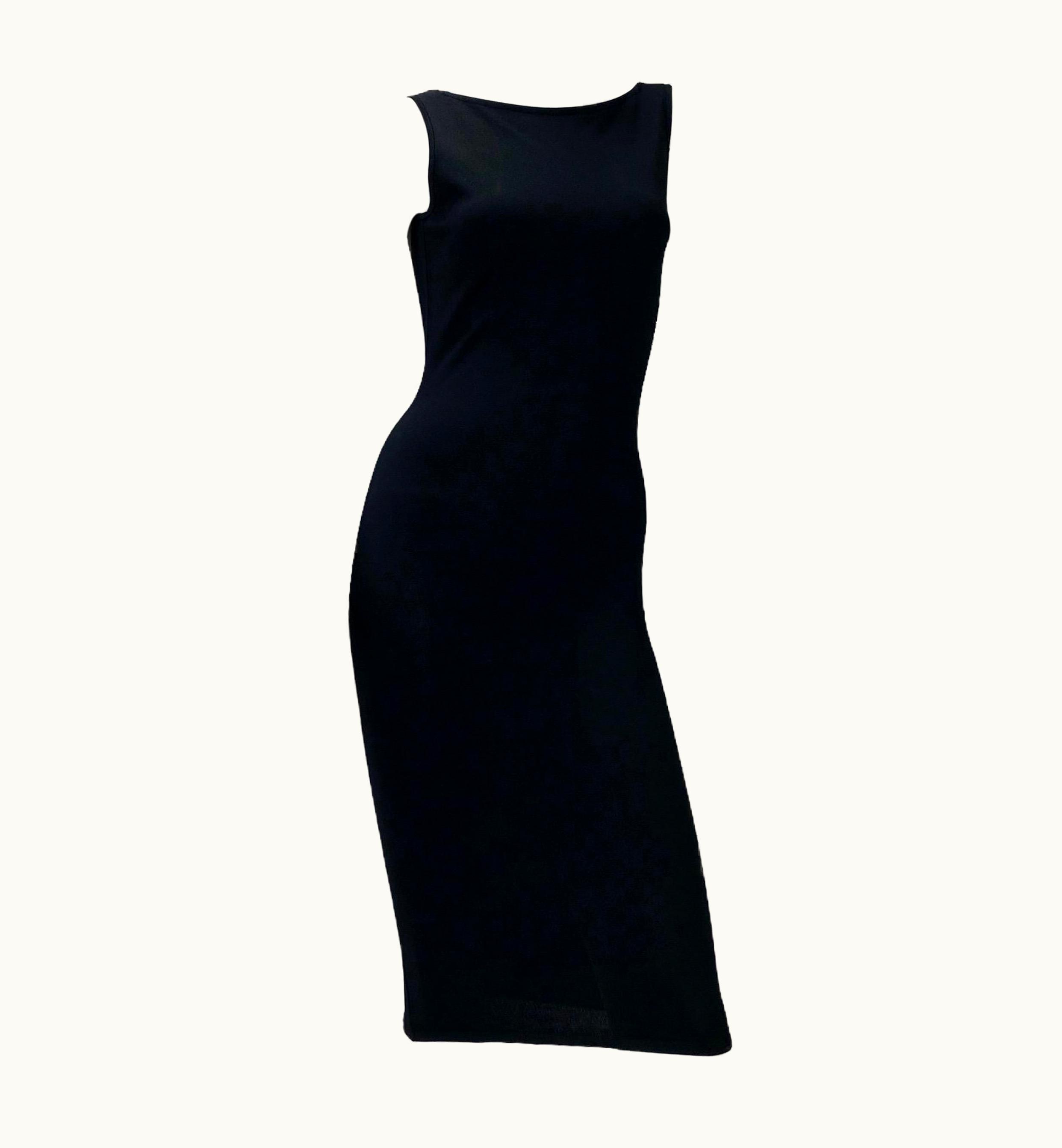 Gucci 1998 Vintage Tom Ford For Gucci Bodycon Black Knit Dress