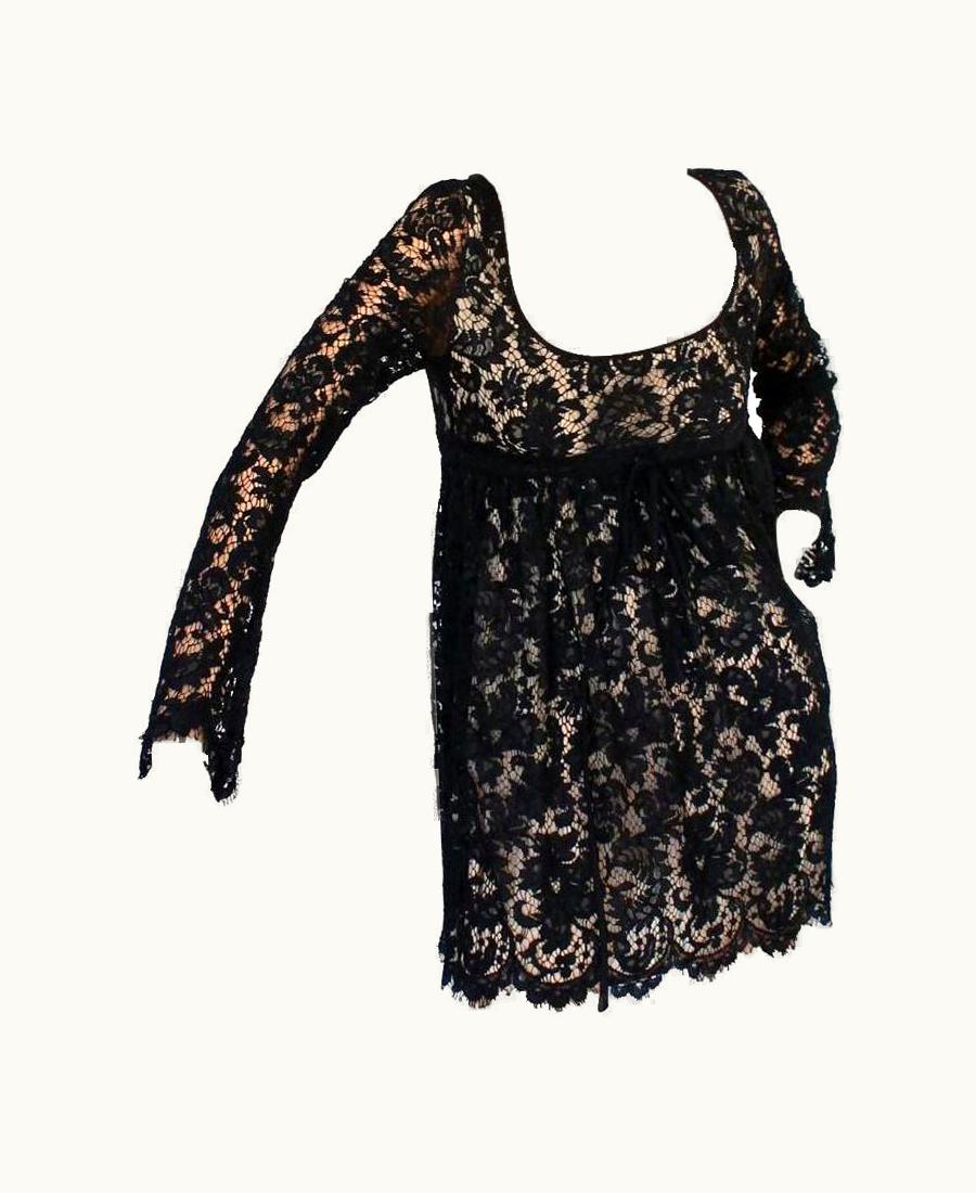 Gucci Unworn Rare Gucci By Tom Ford S/S 1996 Black Lace Mini Dress Gown