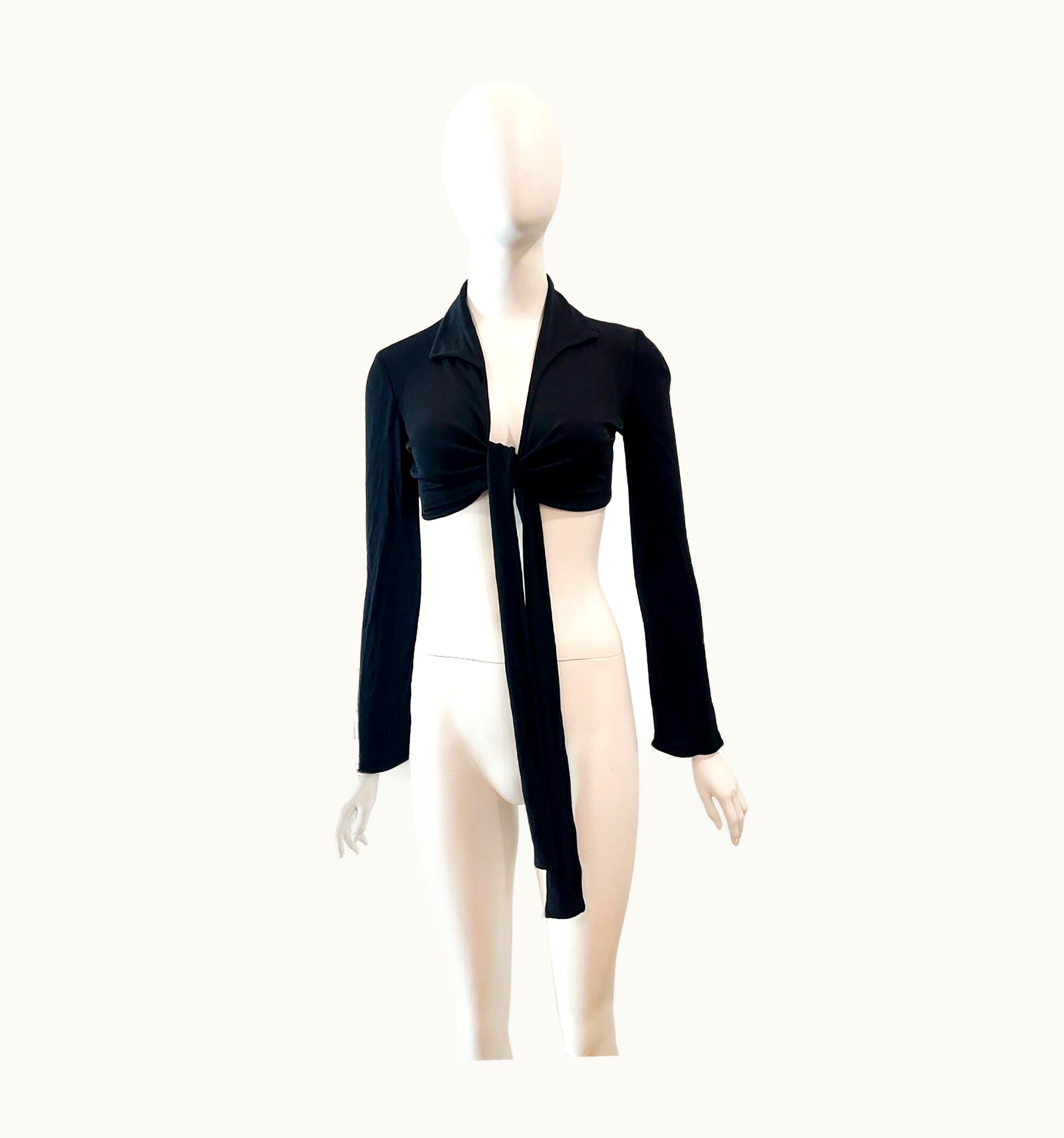 Gucci S/S 1996 Gucci By Tom Ford Black Cropped Tie Top