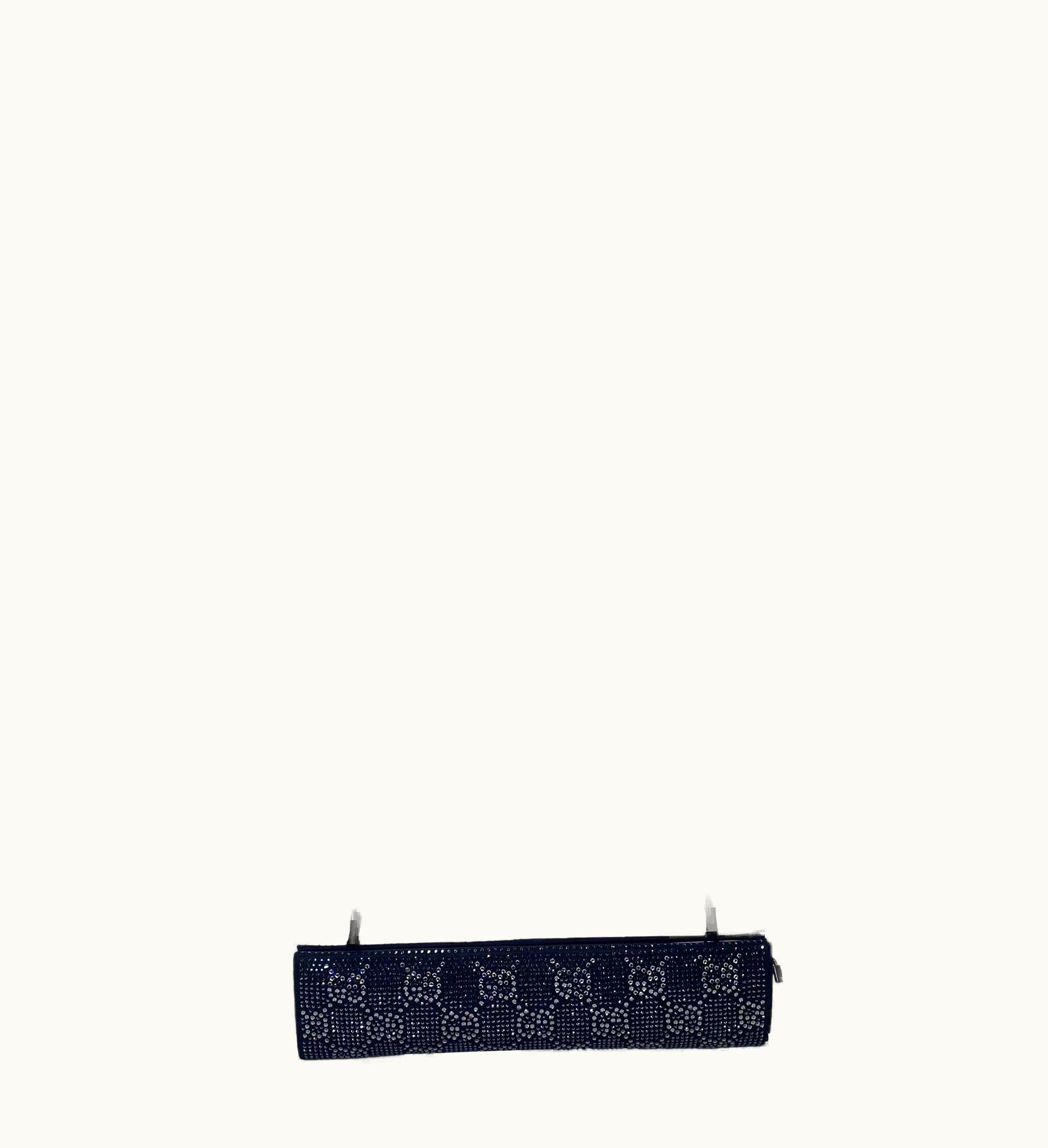 Gucci S/S 1998 Gucci By Tom Ford Crystal 'gg' Rhinestone G Buckle Shoulder Bag Clutch