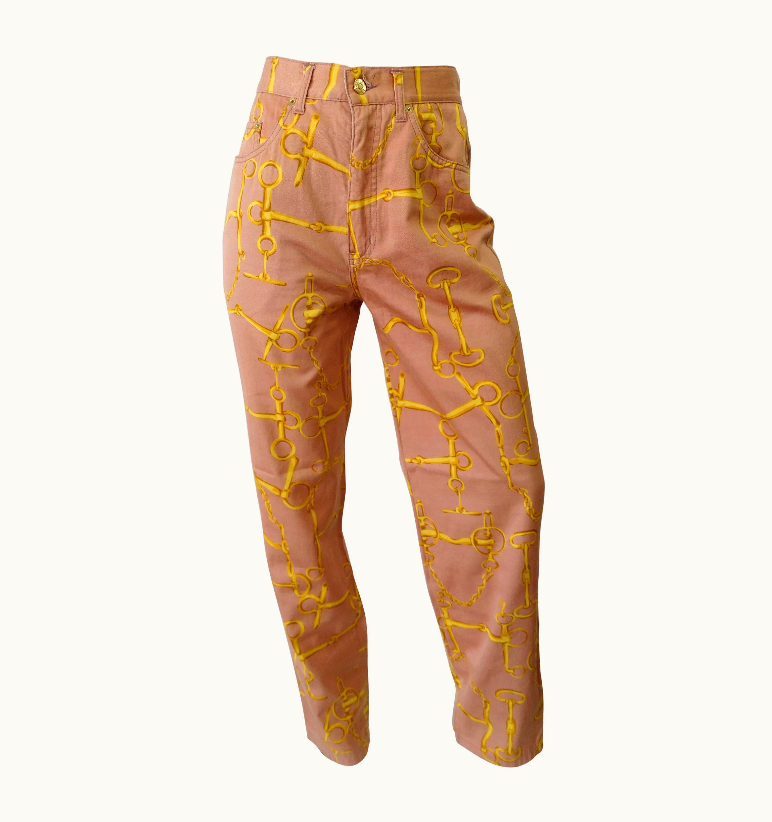Gucci Gucci 1990s Horse Bit High Waisted Coral Jeans