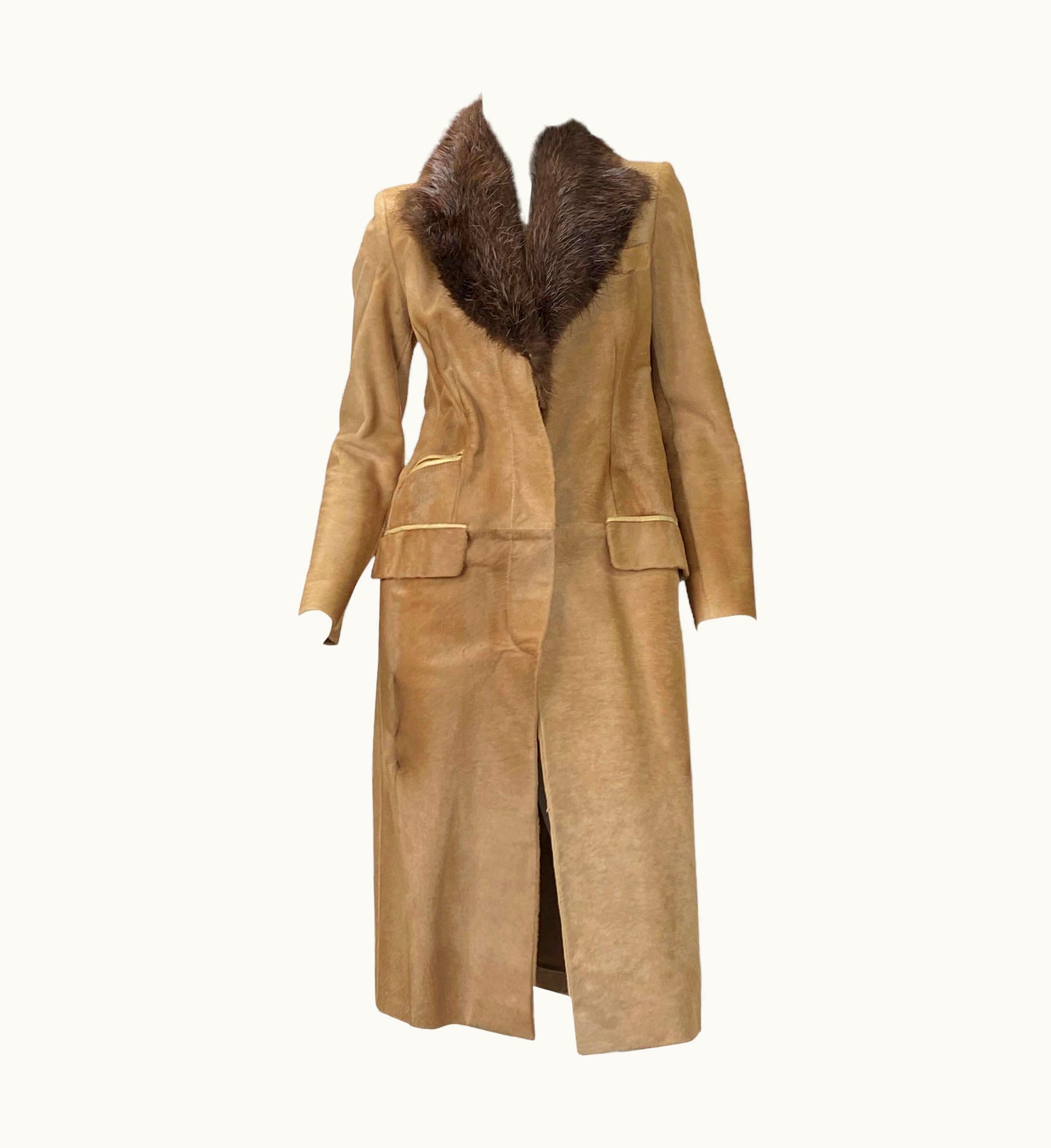 Gucci AW Runway 1996 Vintage Tom Ford For Gucci Fur Leather Coat Museum Worthy