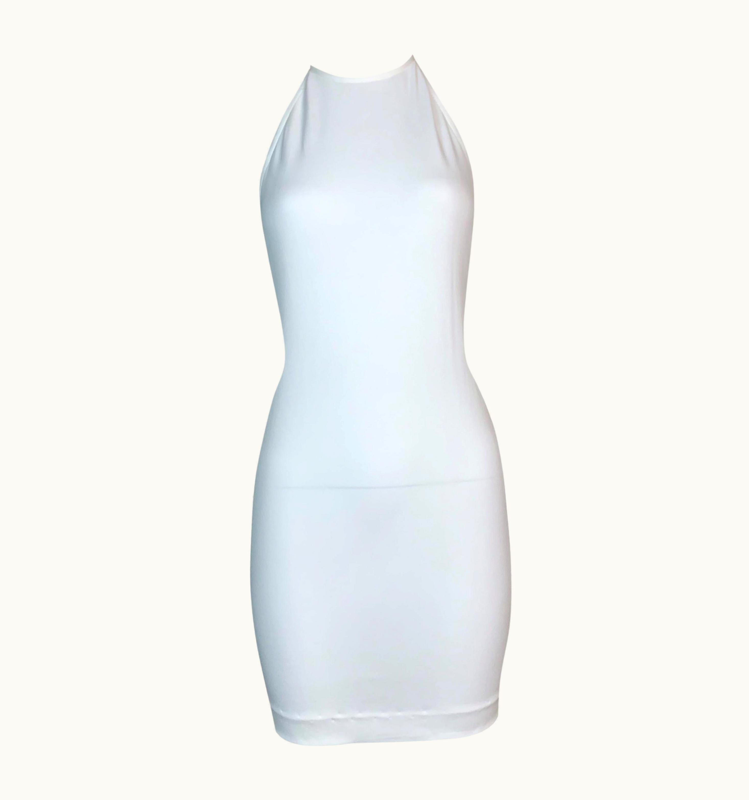 Gucci Vintage S/S 1998 Gucci By Tom Ford Semi-Sheer White Bodycon Mini Dress