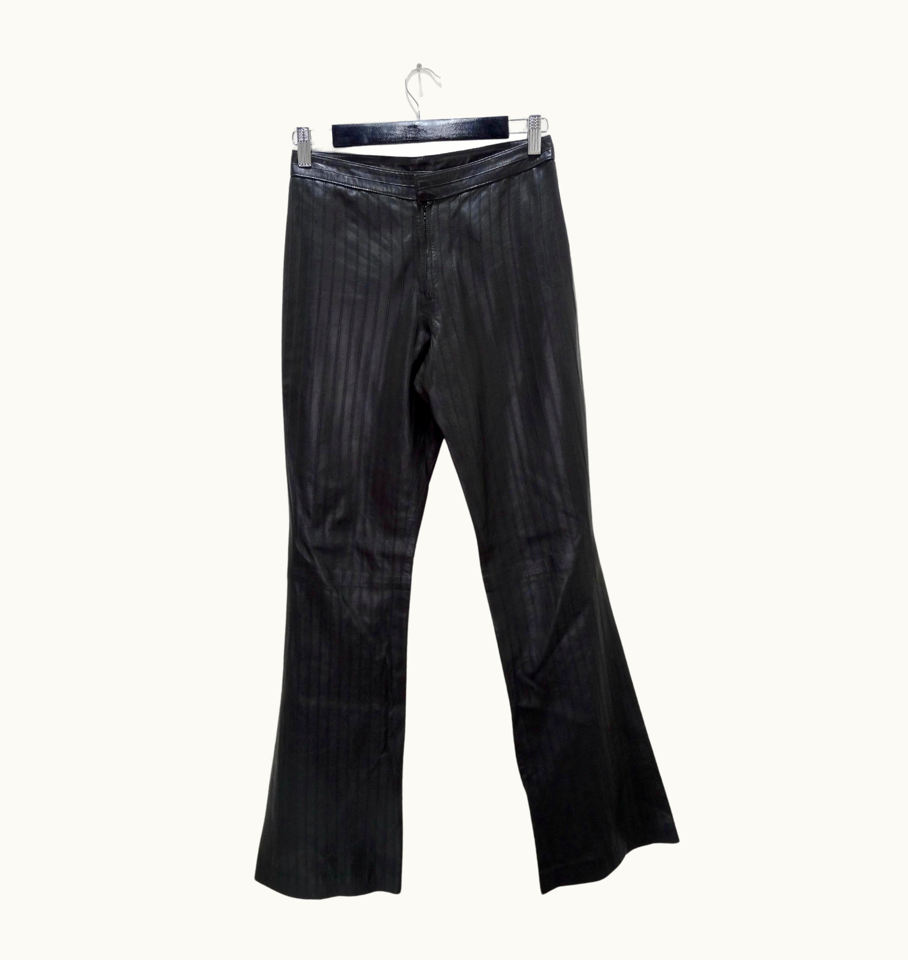 Gucci Gucci By Tom Ford 1999 Black Leather Flared Pants