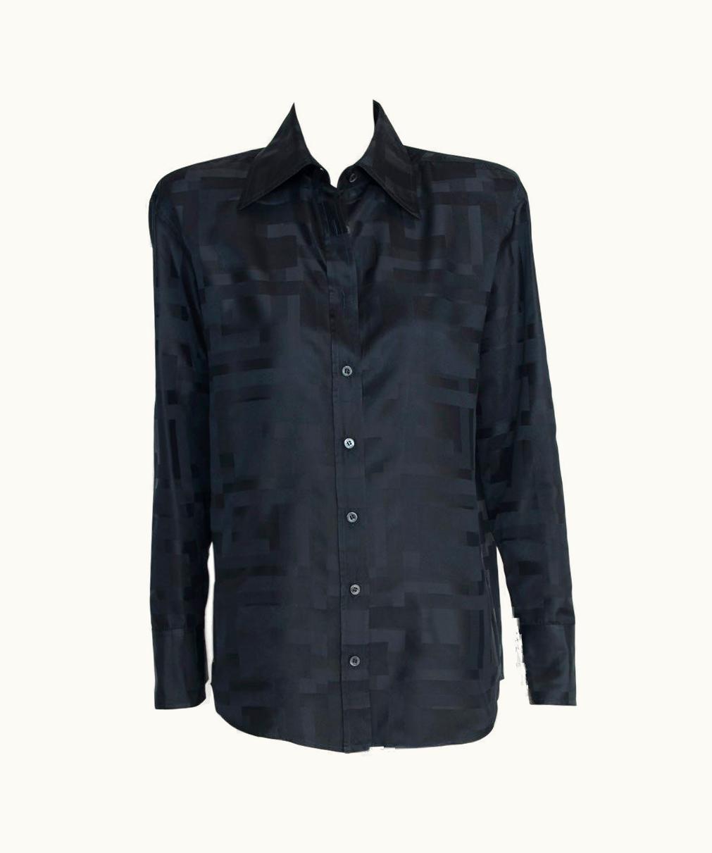 Gucci Gucci By Tom Ford Squares Gg Logo Silk-Jacquard Shirt, Spring-Summer 1998