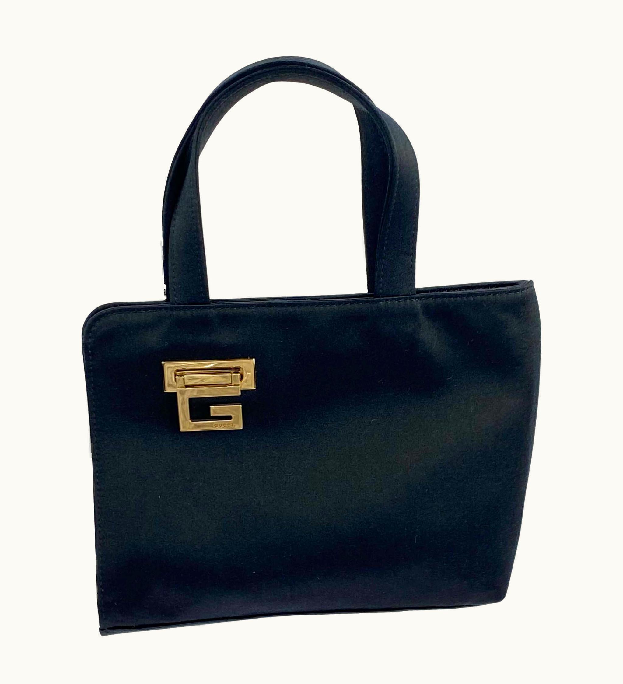 Gucci AW 1997 Gucci By Tom Ford Mini Satin Square G Logo Asymmetric Bag