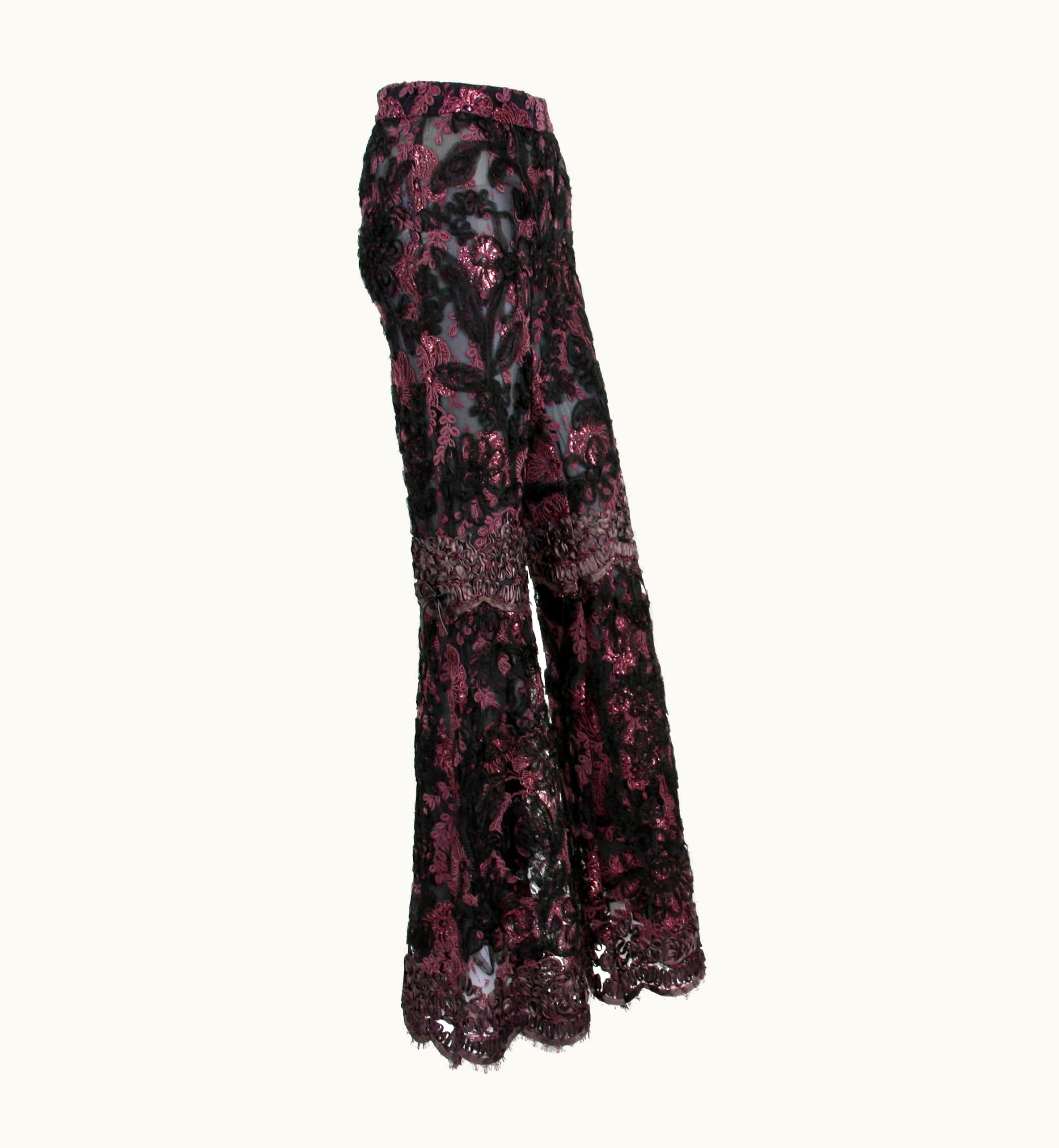 Gucci Tom Ford For Gucci Ad AW 1999 Super Rare Hot And Sexy Lace Silk Pants