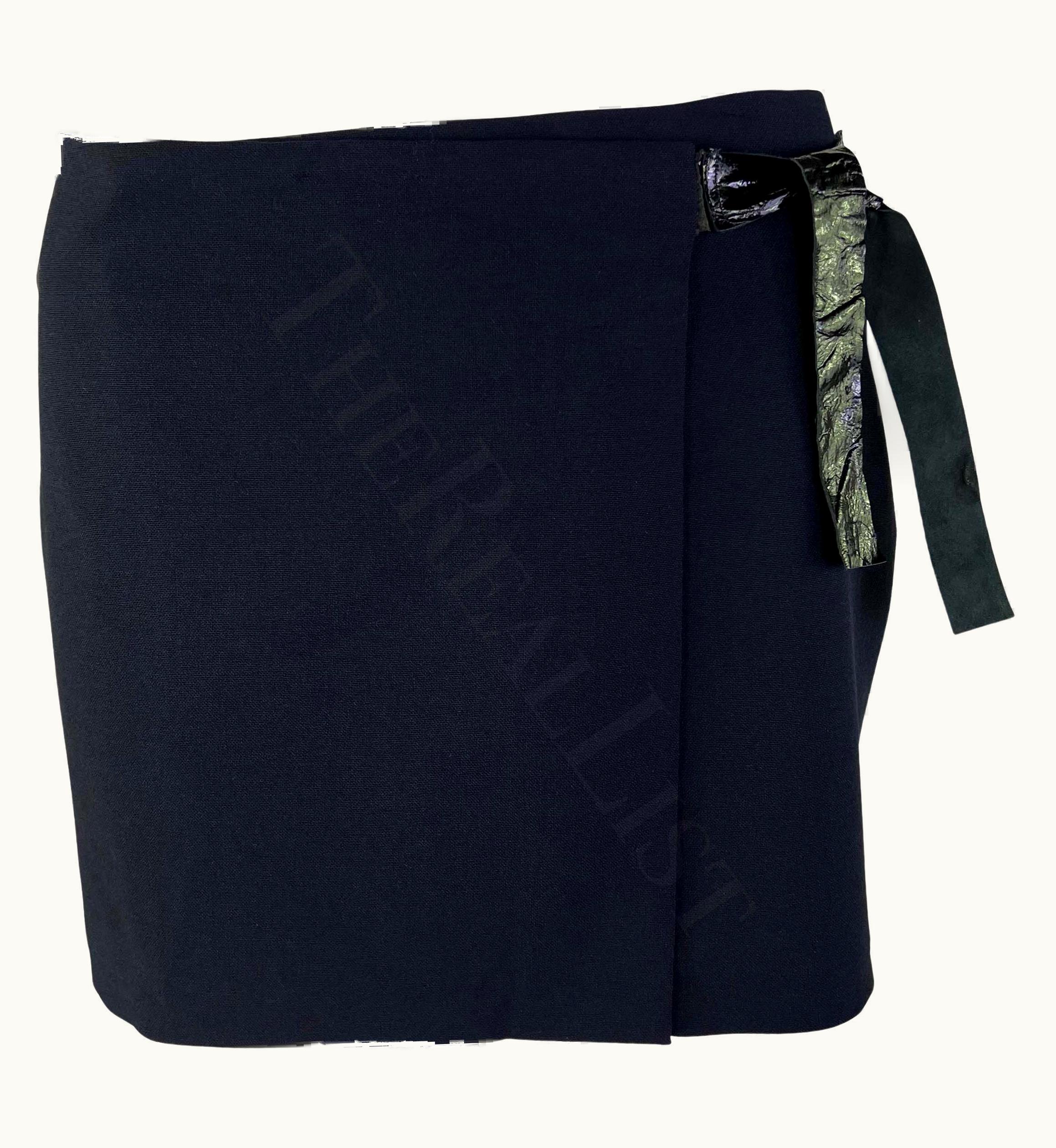 Gucci S/S 1998 Gucci By Tom Ford Prototype Sample Patent Leather Wrap Mini Skirt