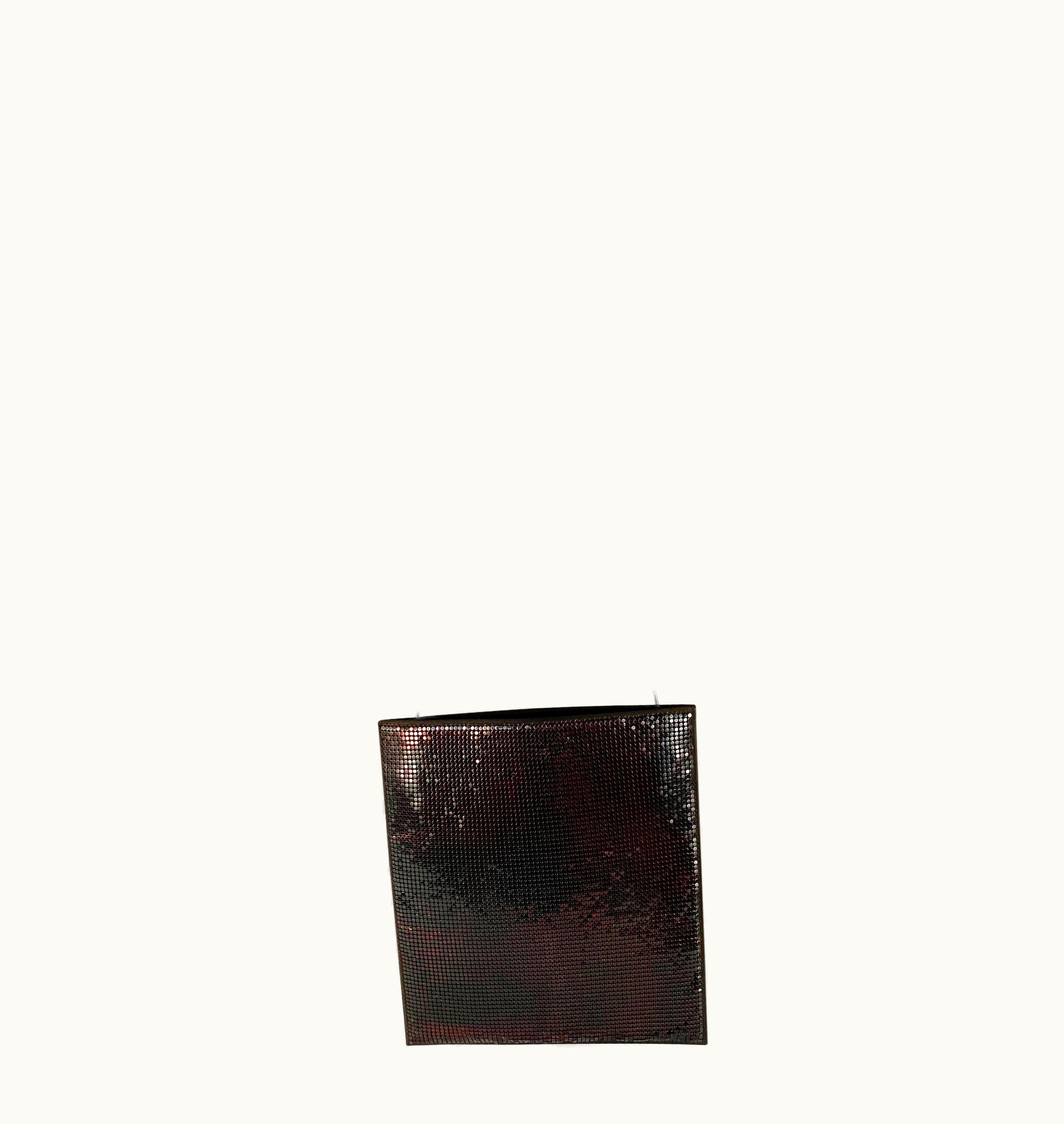 Gucci S/S 1997 Gucci By Tom Ford Runway Documented Brown Ombré Chainmail Silk Flat Bag