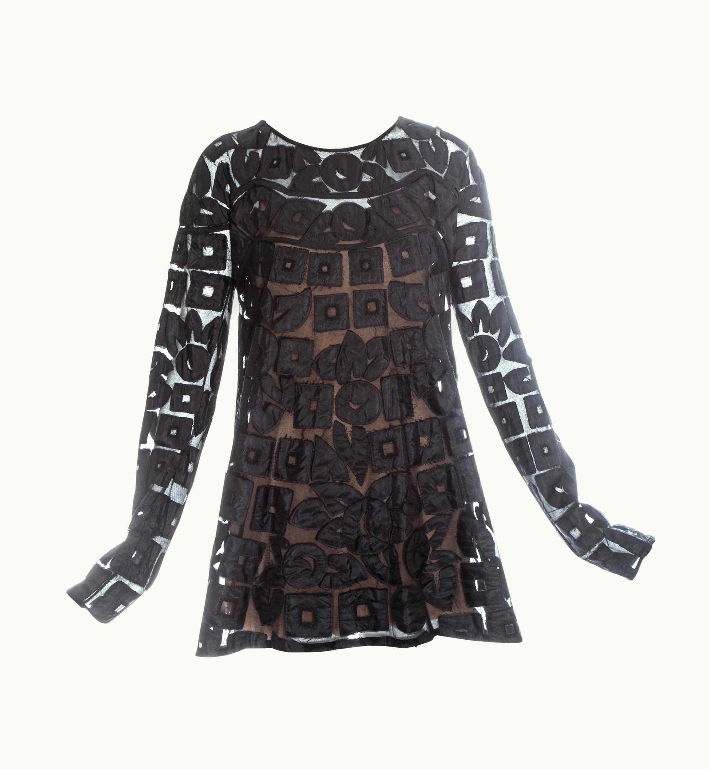 Gucci Gucci By Tom Ford Black Silk Babydoll Mini Dress, AW 2001