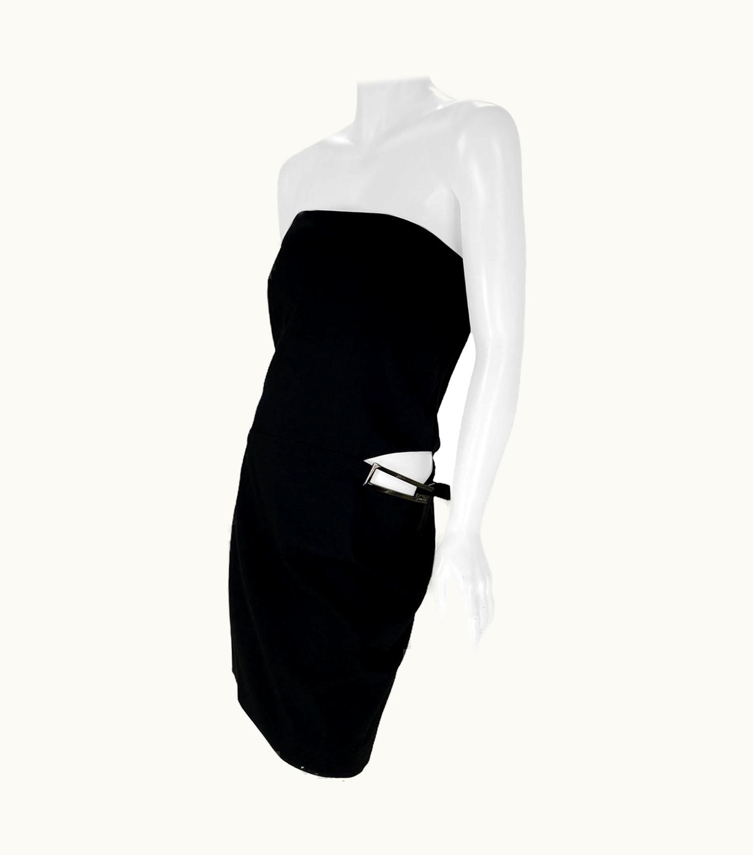 Gucci Tom Ford For Gucci 1997 Black Strapless Mini Dress Cut-Out Detail It 44 S/S10