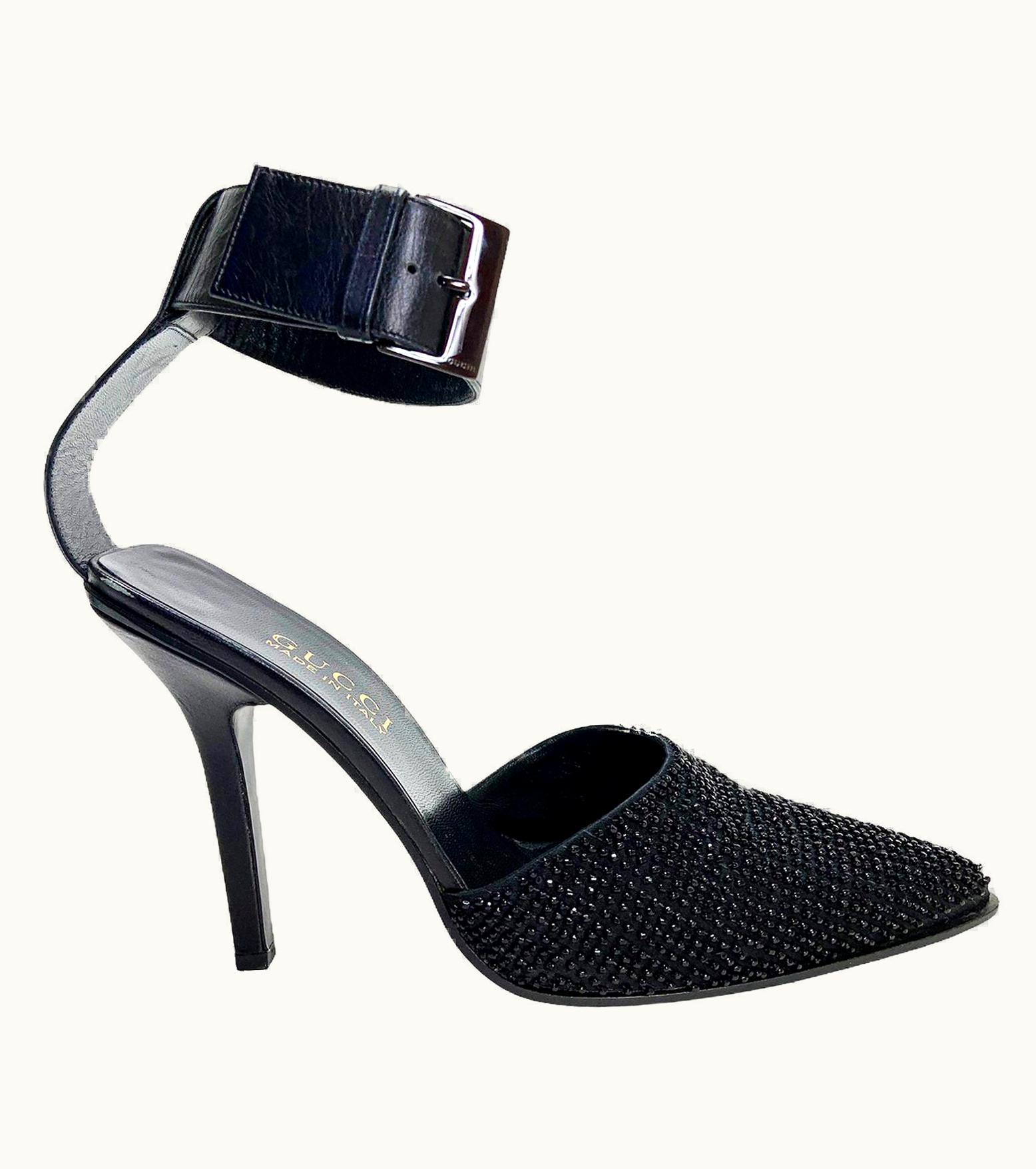 Gucci Tom Ford For Gucci 1997 Collection Beaded Ankle-Strap Shoes 38 C - C