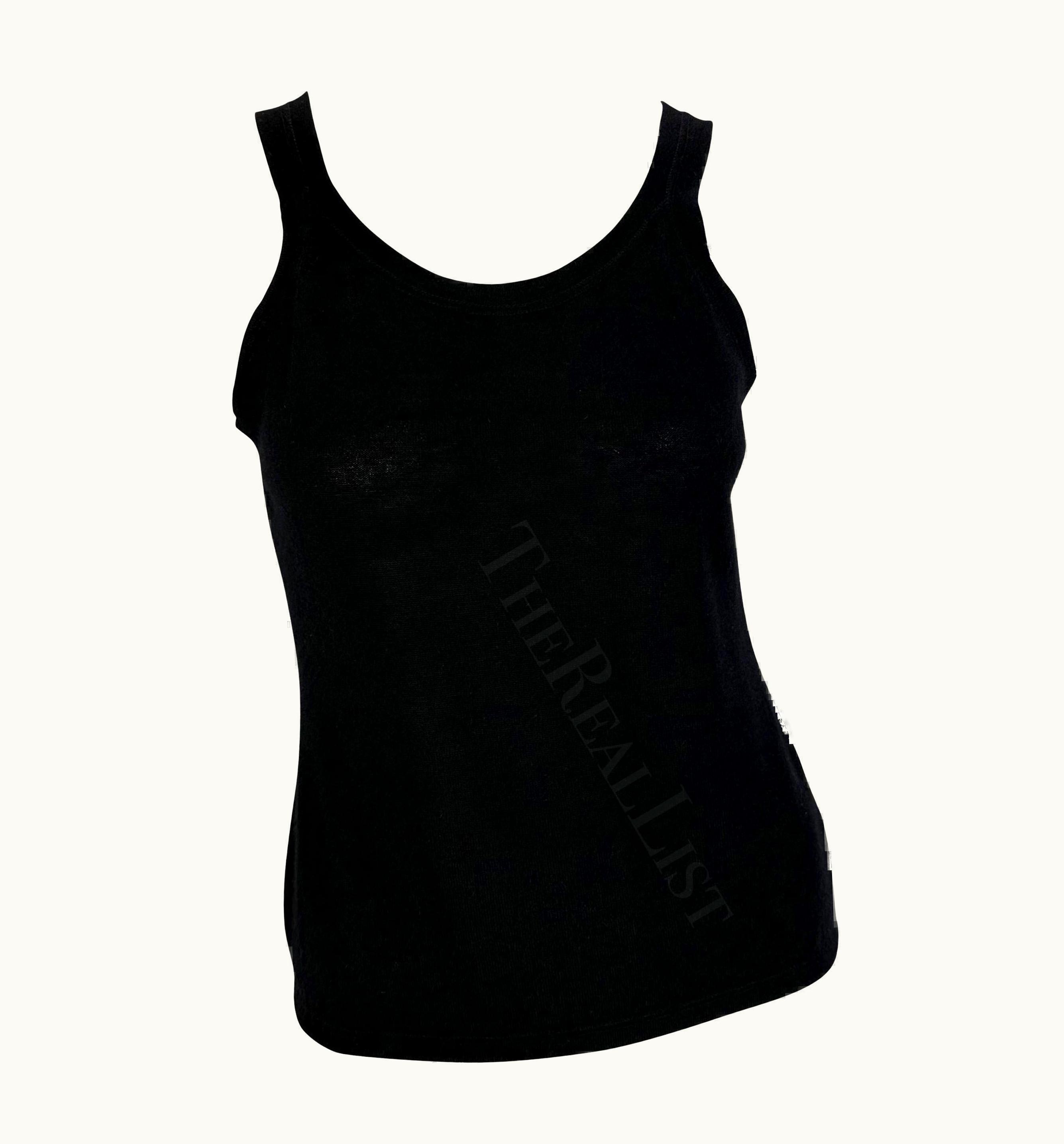 Gucci AW 1997 Gucci By Tom Ford Runway Cashmere Black Stretch Tank Top