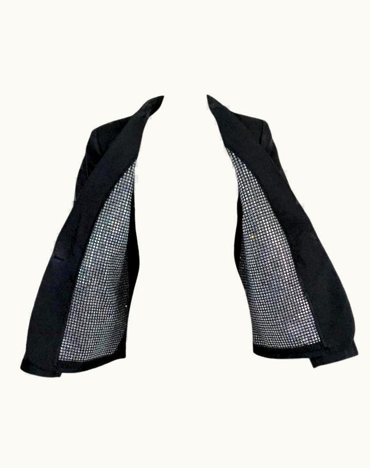Gucci S/S 1998 Gucci Tom Ford Rare Runway Crystal Black Structured Jacket