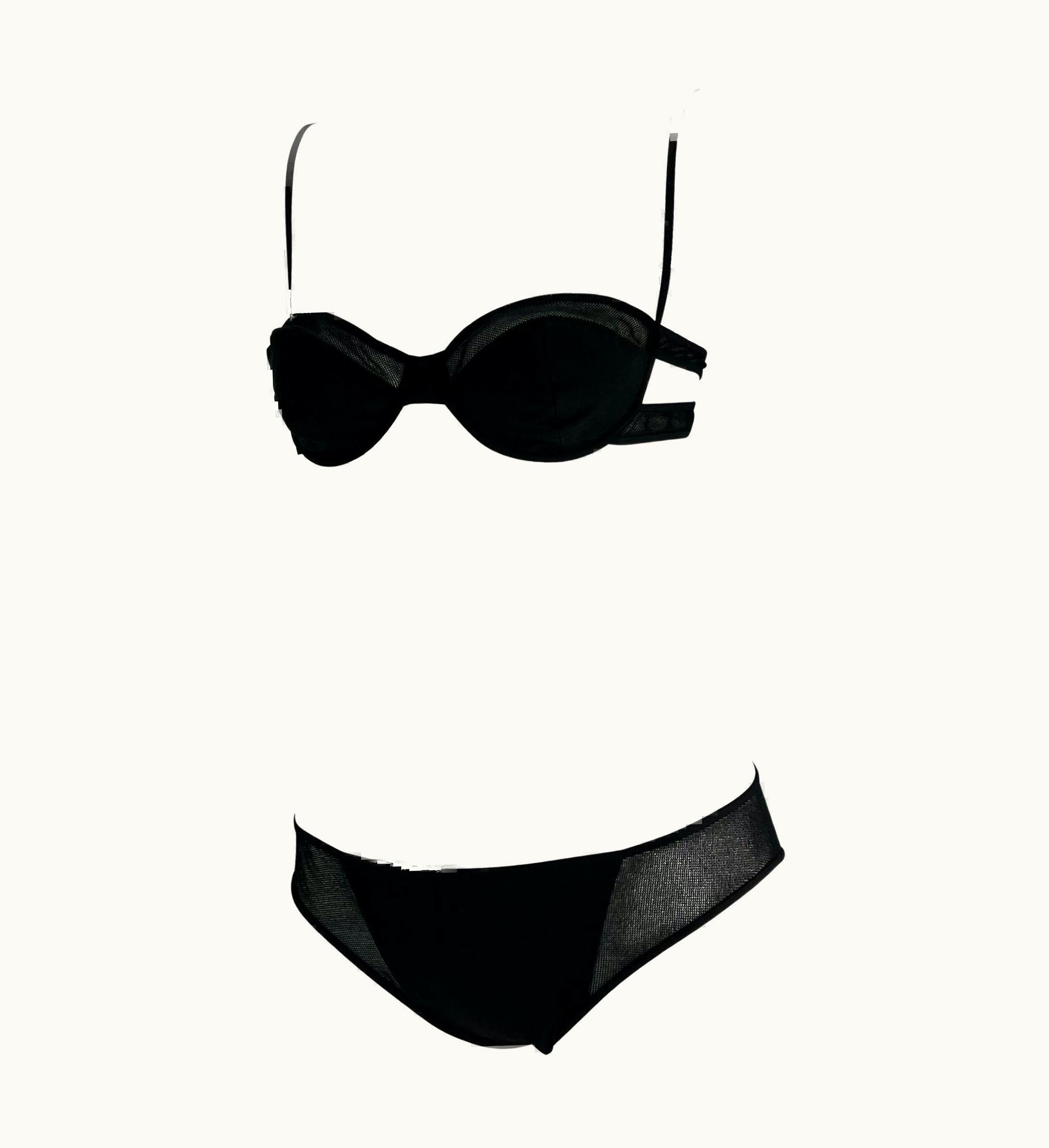 Gucci S/S 2002 Gucci By Tom Ford Black Sheer Mesh Bikini Set Nwt