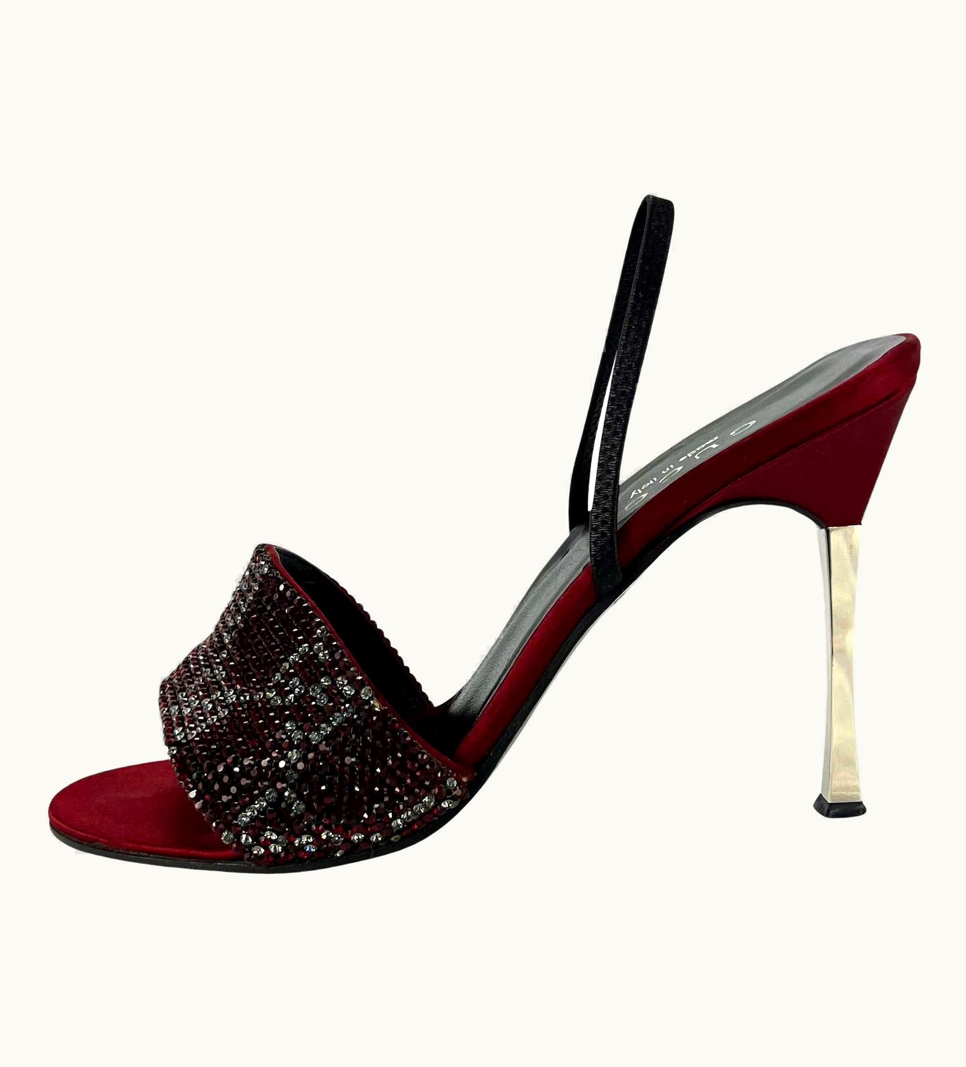 Gucci S/S 1998 Gucci Tom Ford Red Crystal 'gg' Heels c