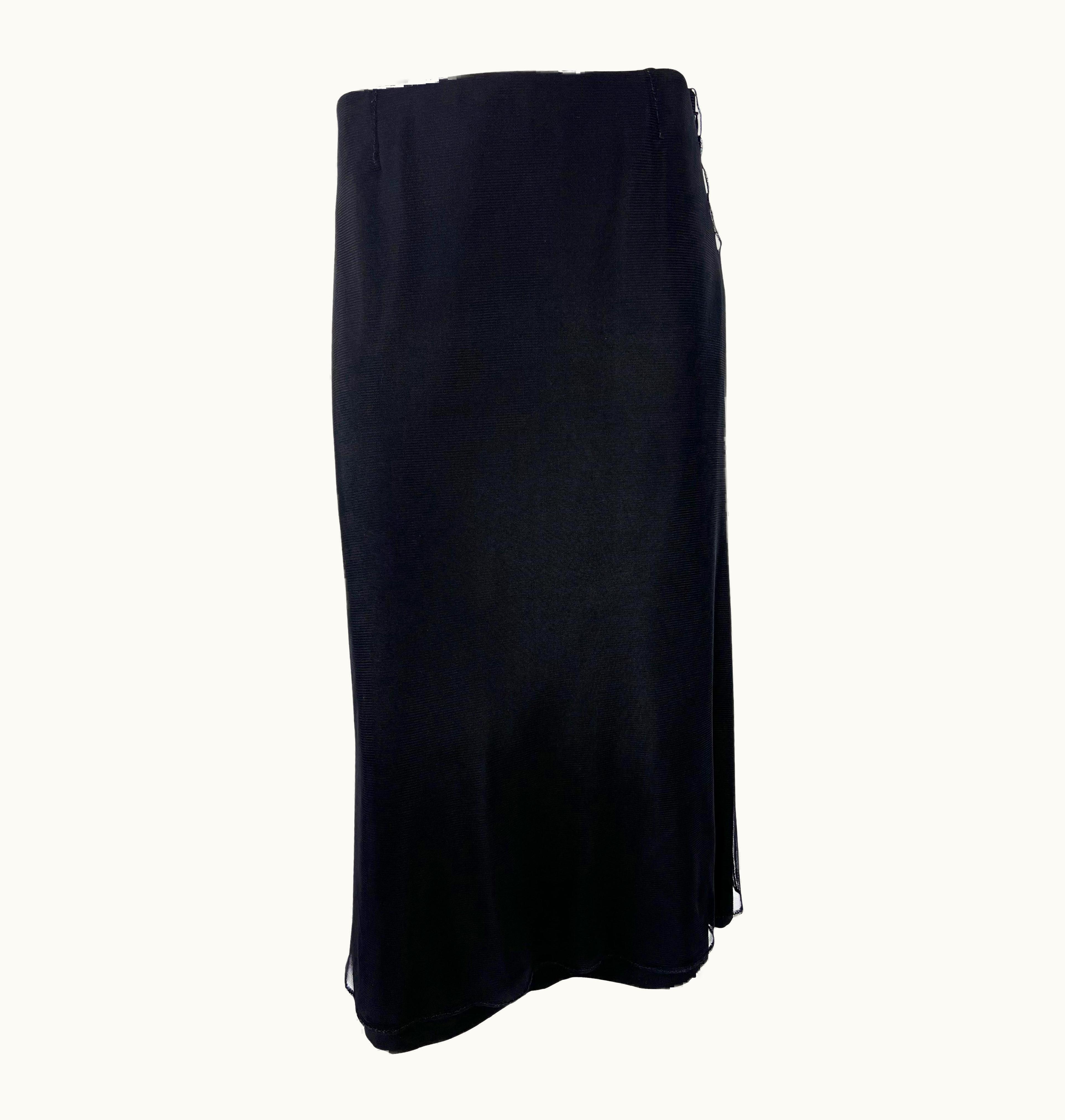 Gucci S/S 1999 Gucci By Tom Ford Black Tulle Mesh Overlay Sample Skirt