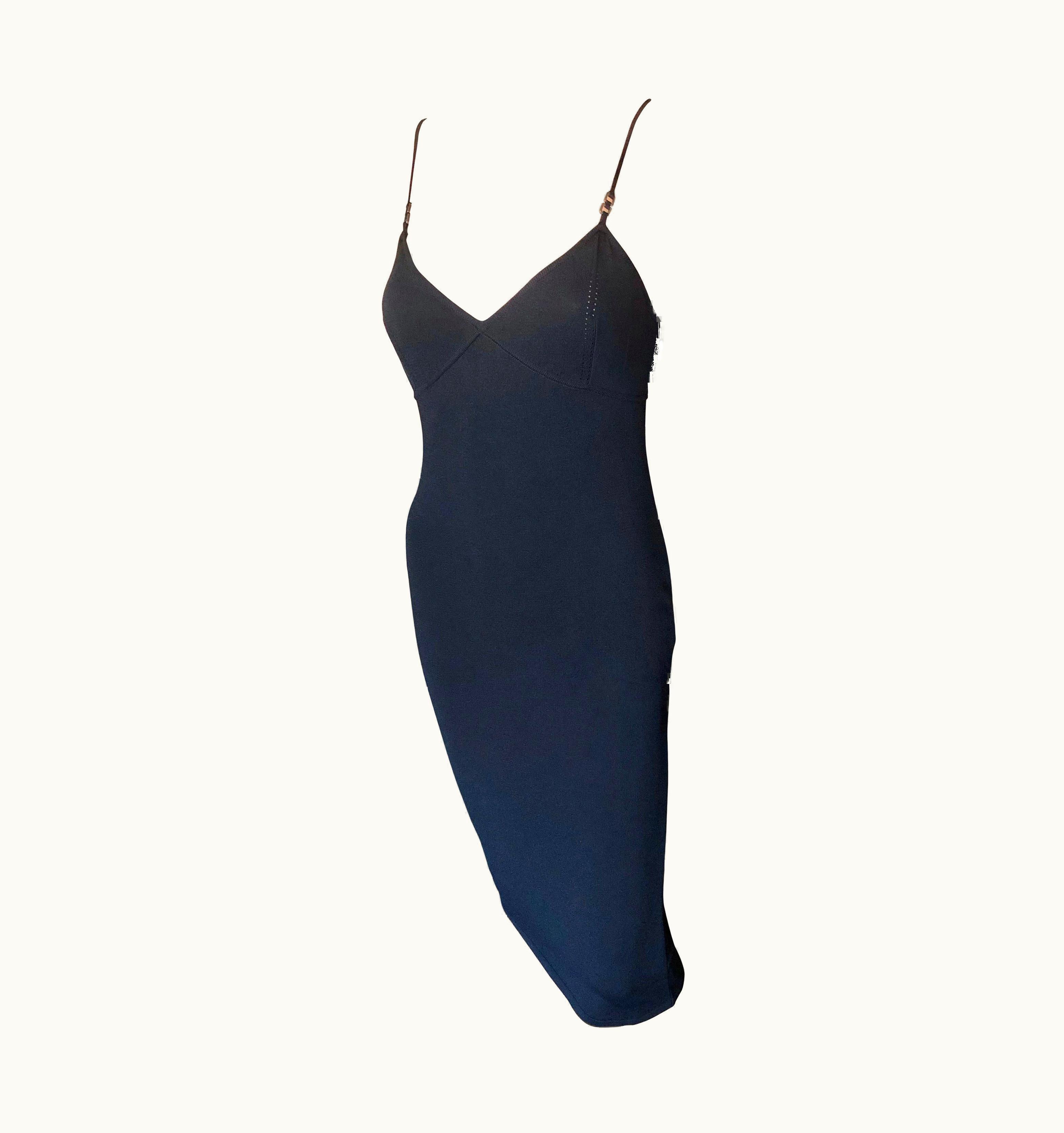 Gucci Tom Ford For Gucci S/S 1999 Knit Bodycon Black Dress