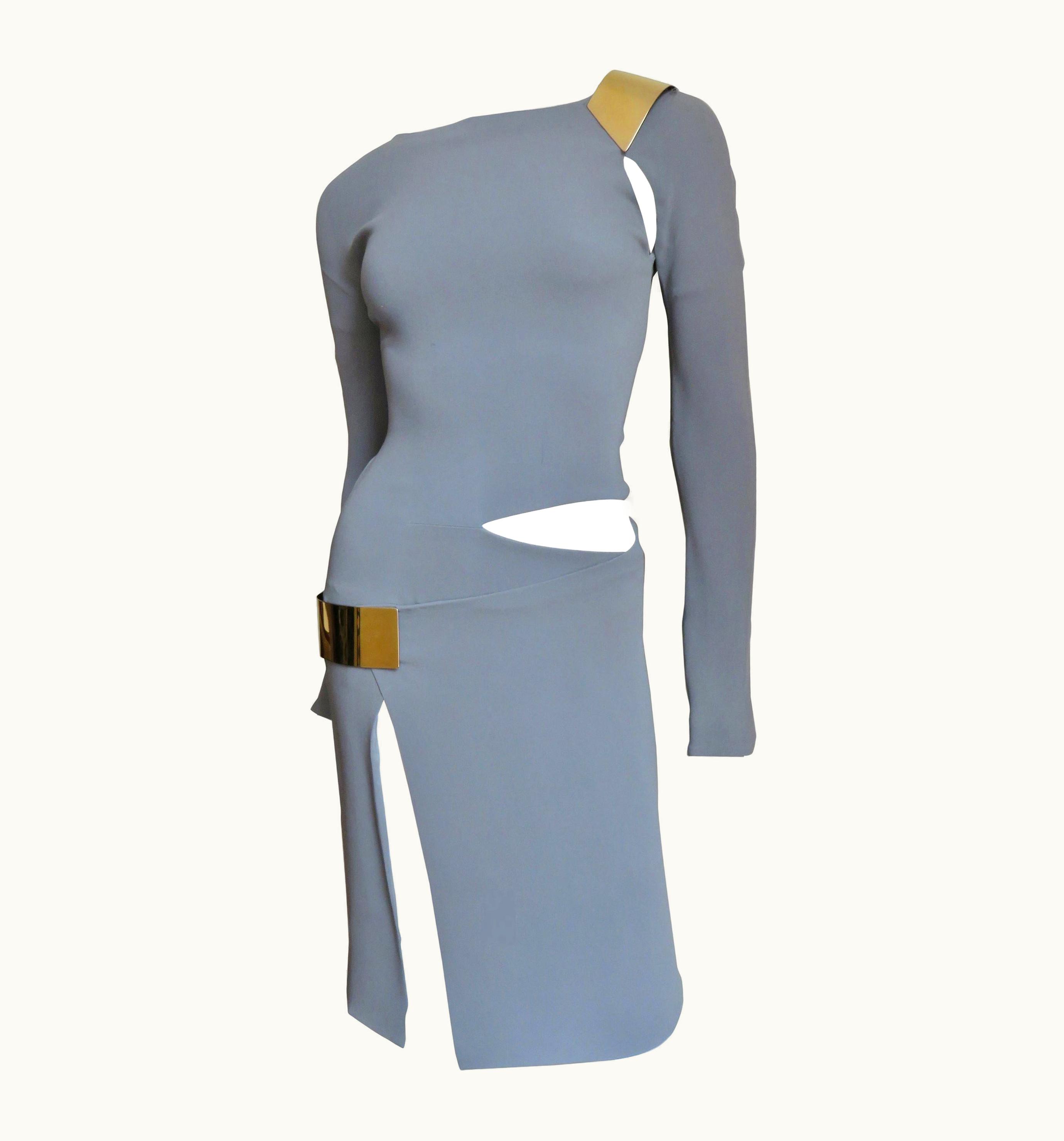 Gucci Gucci Silk Dress With Hardware And Cut Outs