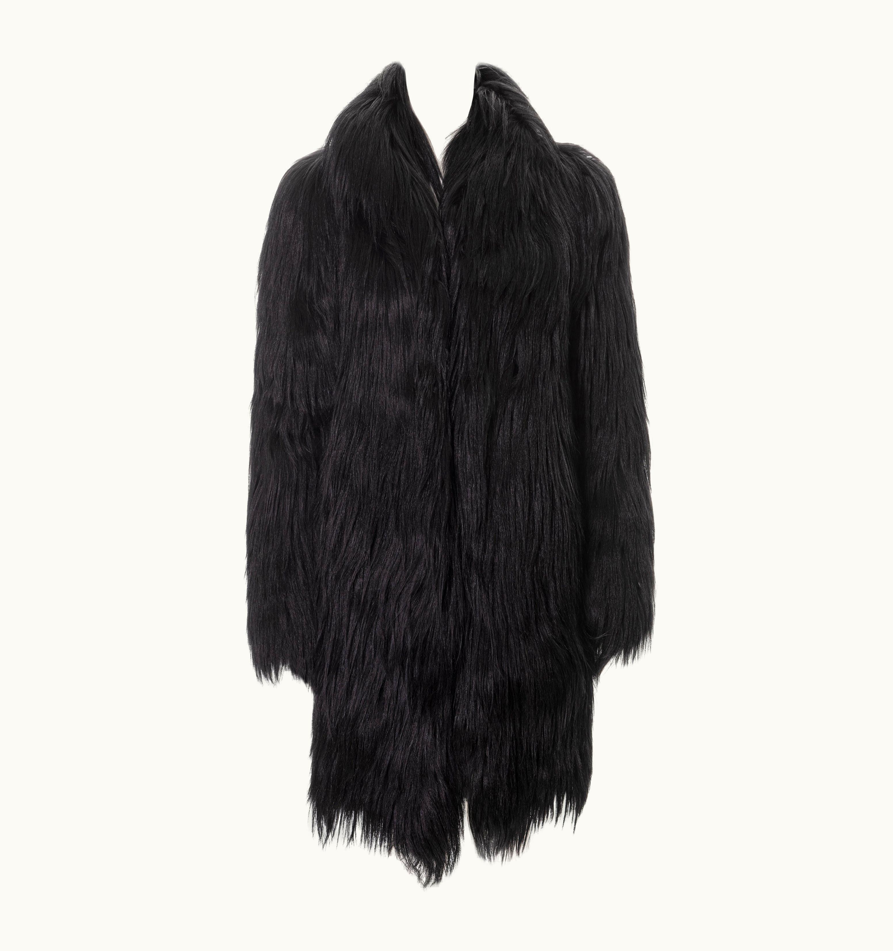 Gucci Gucci By Tom Ford Black Goat Hair Coat, AW 2001