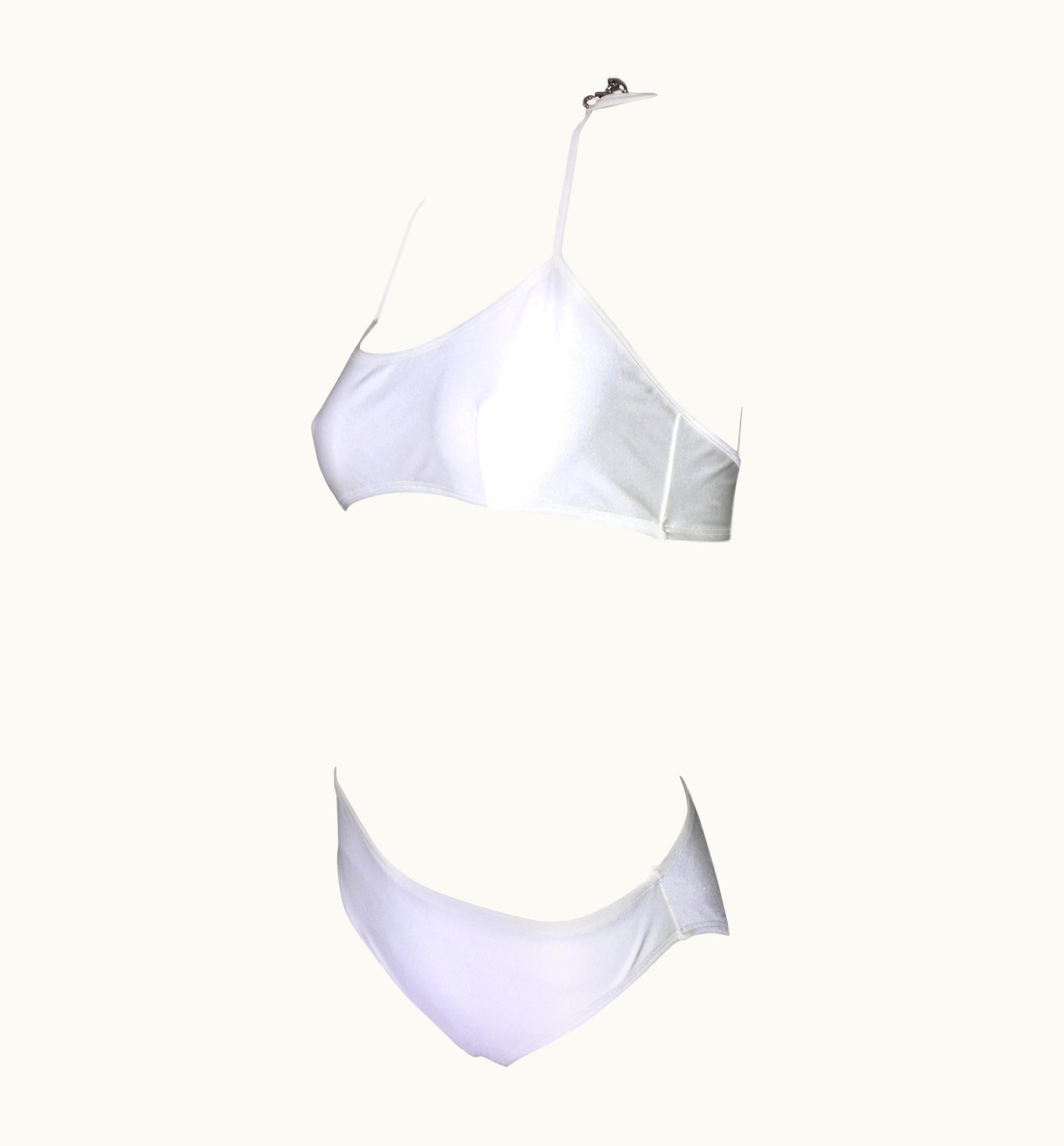 Gucci Unworn S/S 1995 Gucci By Tom Ford White Horsebit Monokini Swimsuit