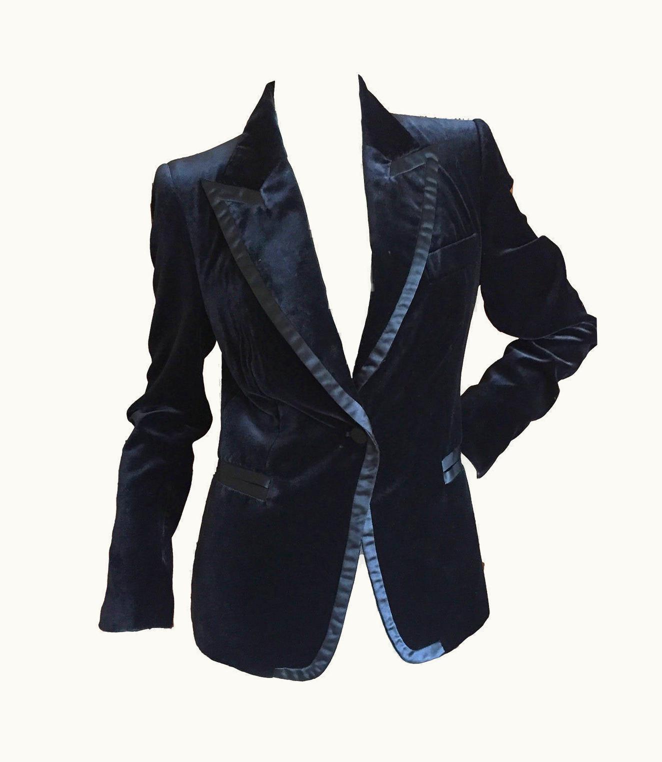 Gucci Gucci By Tom Ford 1996 Black Velvet Tuxedo Jacket