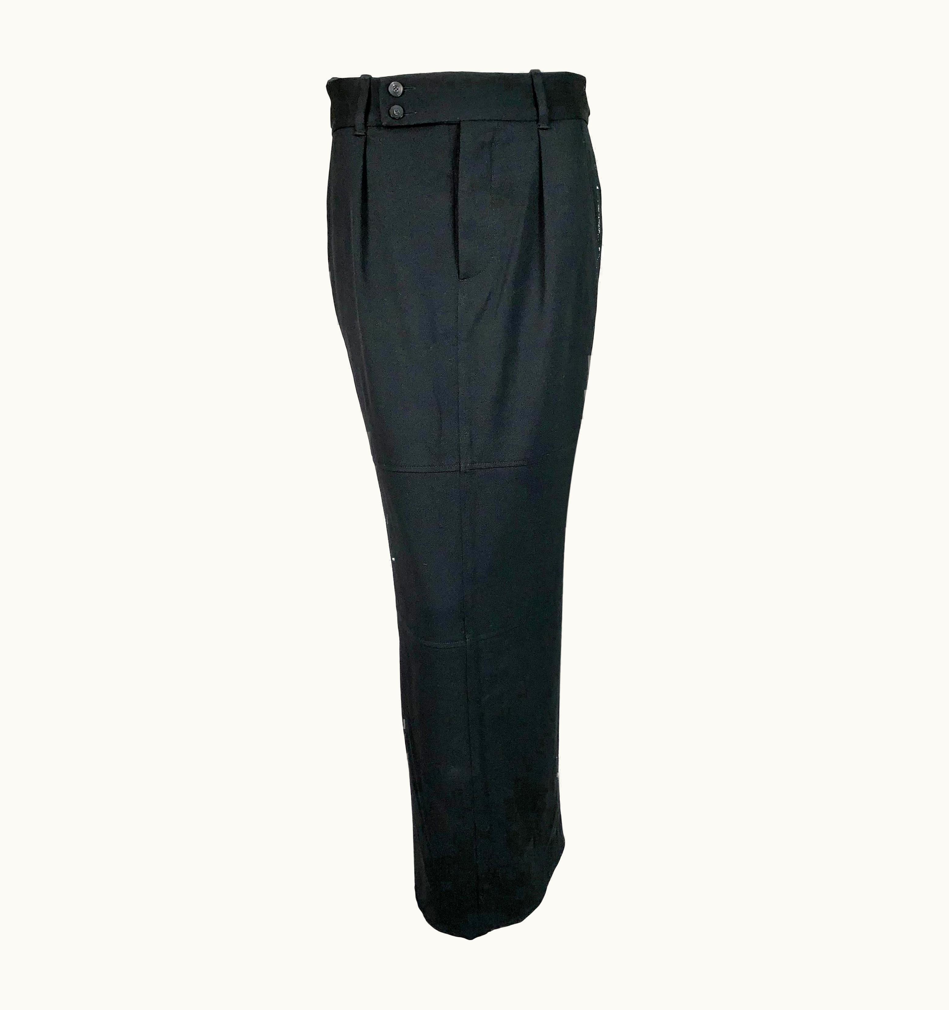 Gucci AW 1998 Gucci Runway Safari Cargo Long Black Skirt