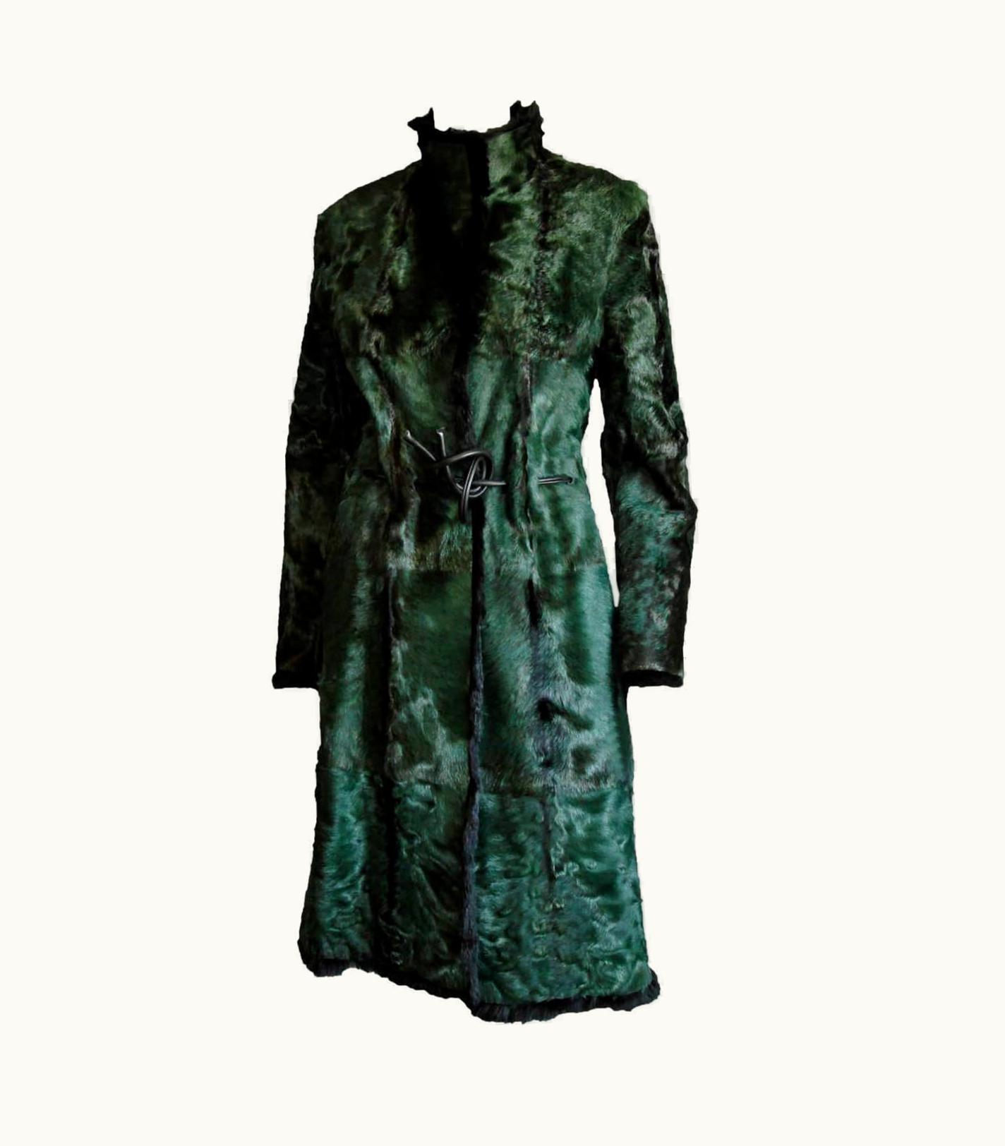 Gucci Tom Ford For Gucci 1999 Collection Reversible Emerald Green Fur Coat It