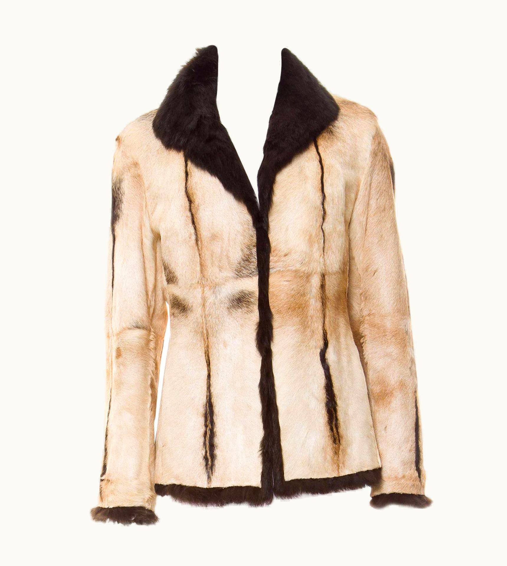 Gucci Tom Ford For Gucci 1999 Collection Reversible Beige Fur Jacket It