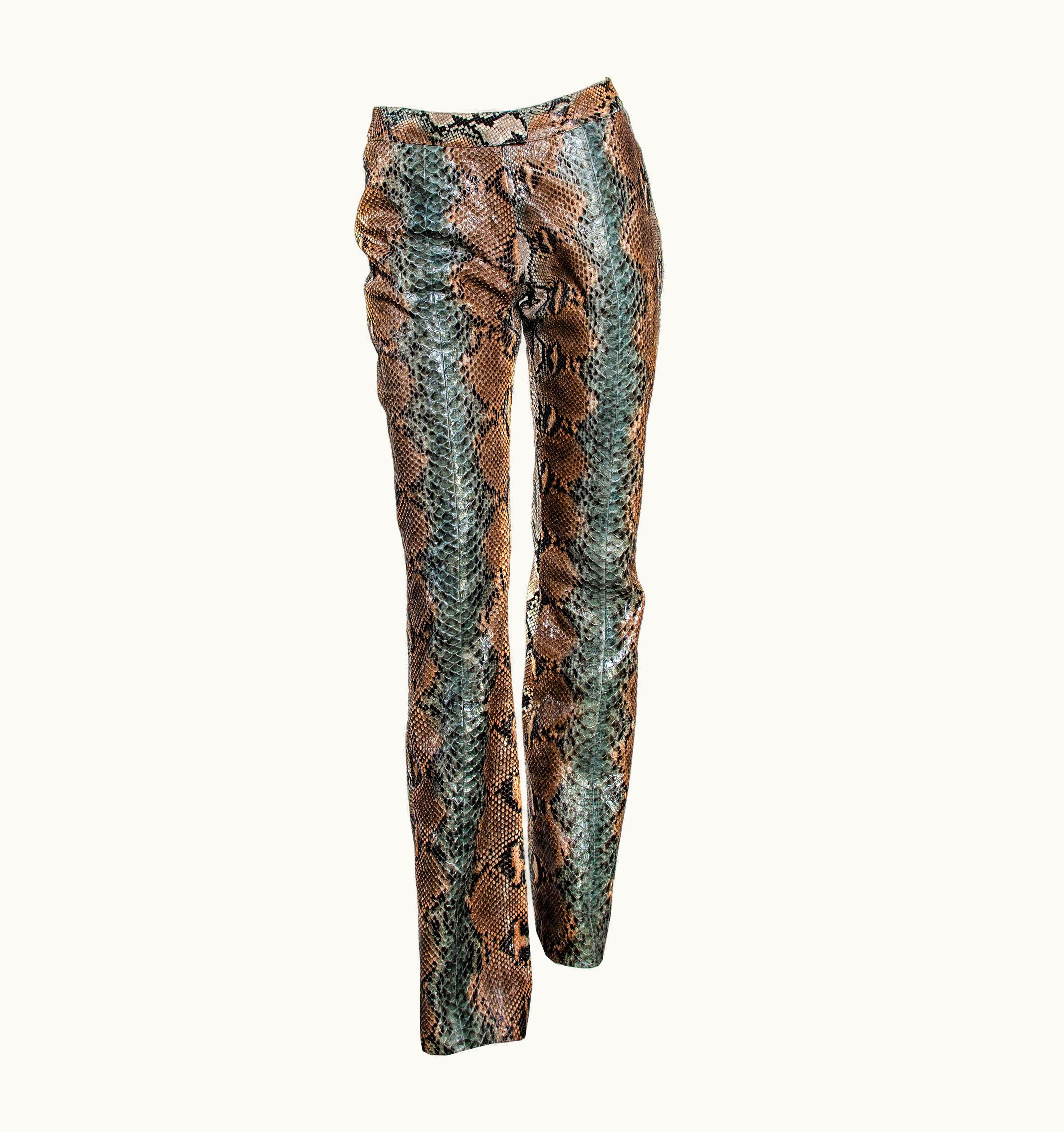 Gucci S/S 2000 Gucci By Tom Ford Python Flared Pants